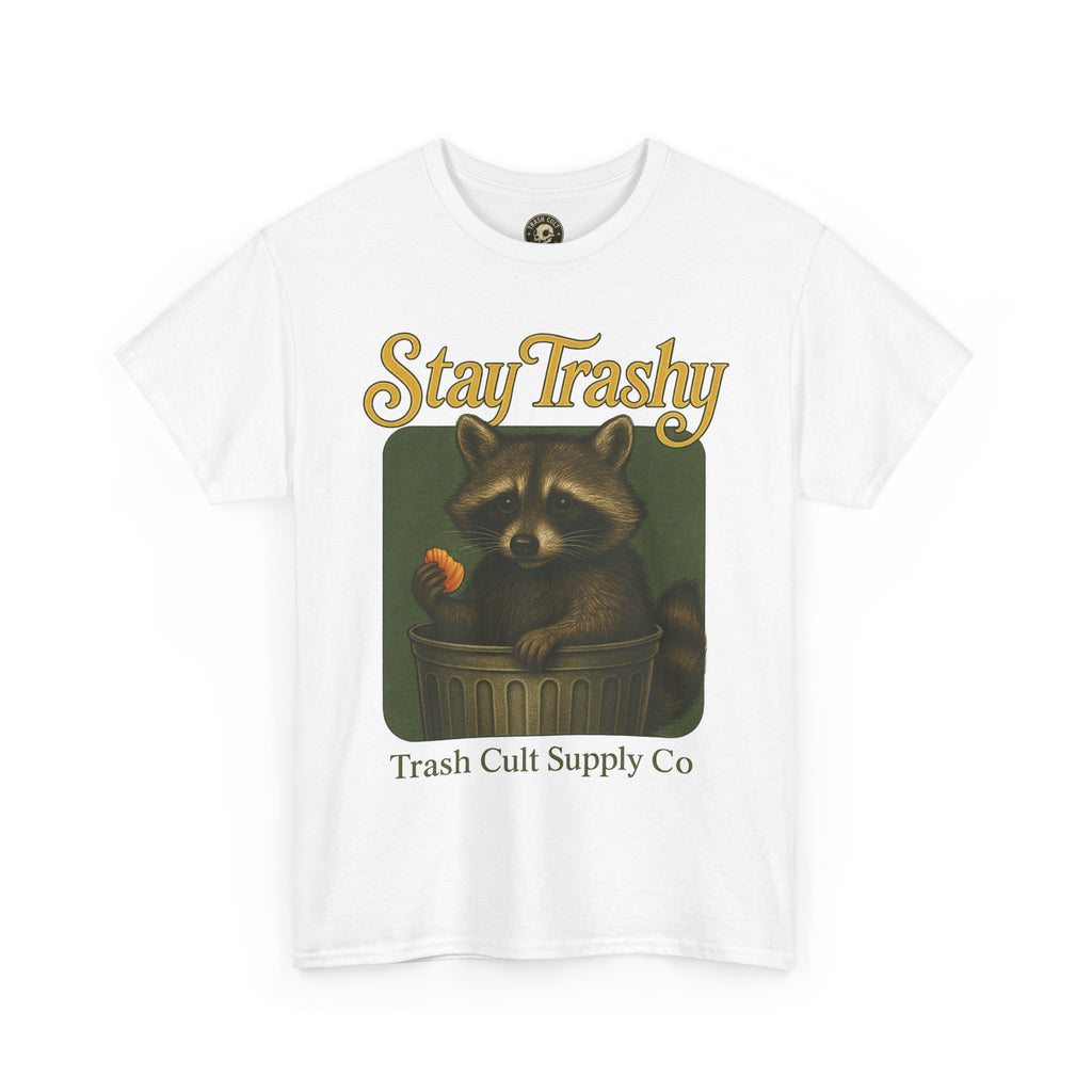 Stay Trashy Raccoon T-Shirt – Vintage-Style Cute Trash Panda | Trash Cult Supply Co | Gildan 5000