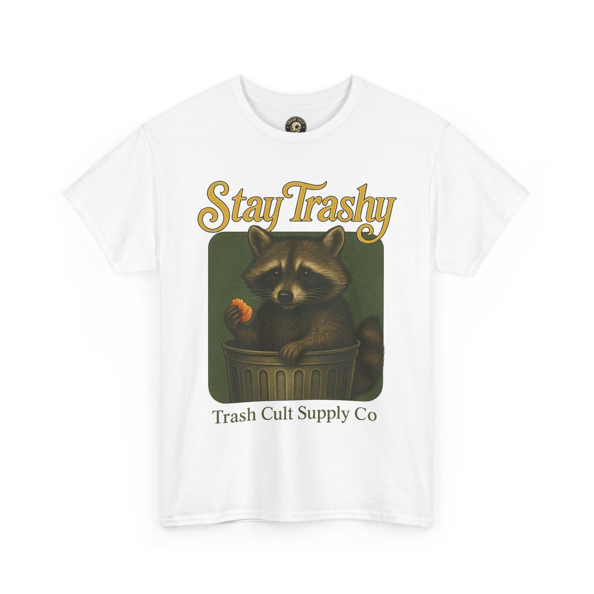 Stay Trashy Raccoon T-Shirt – Vintage-Style Cute Trash Panda | Trash Cult Supply Co | Gildan 5000