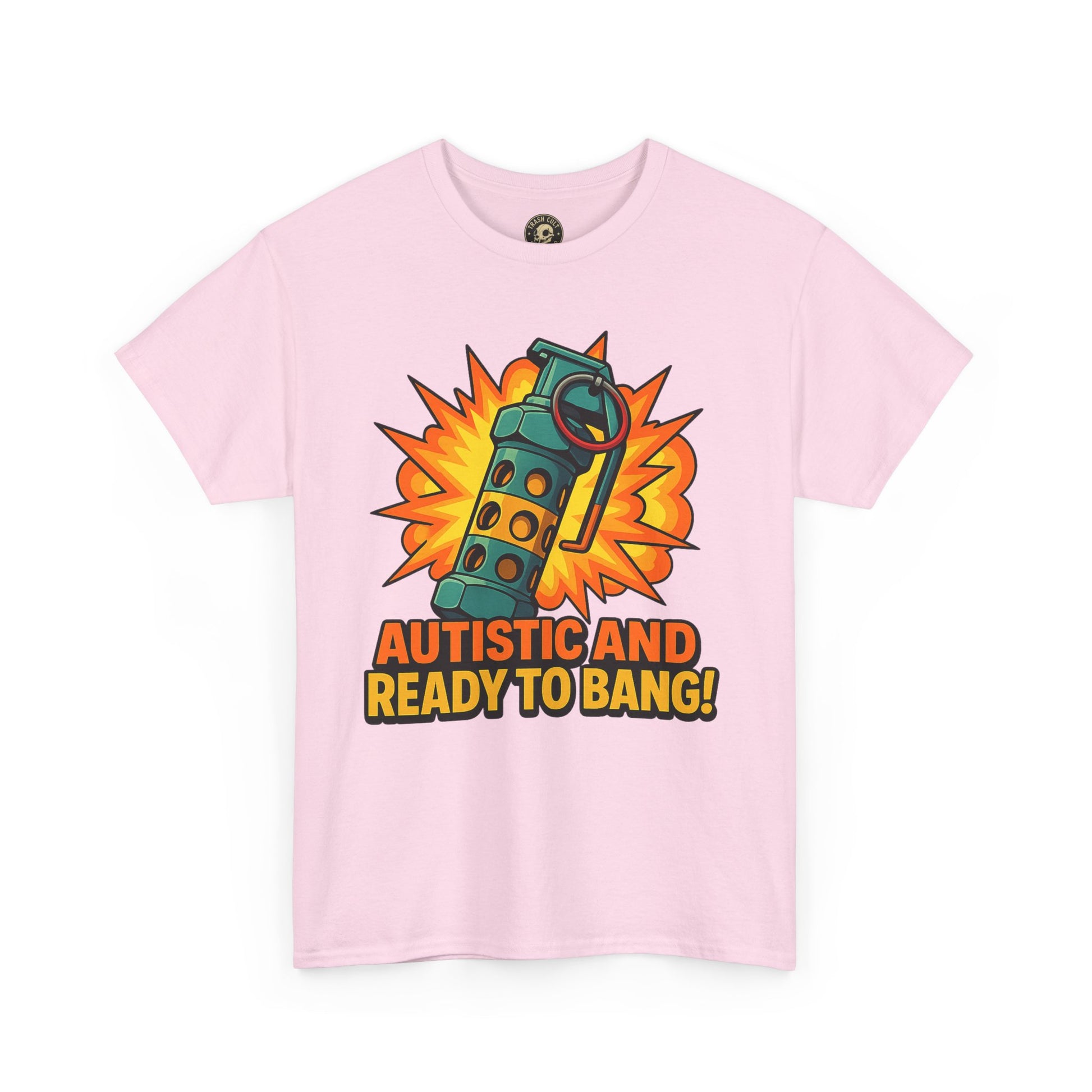Autistic and Ready to Bang! Unisex Heavy Cotton Tee | Fun Graphic Tee, Autistic Pride, Gift for Autism Awareness, Casual Wear