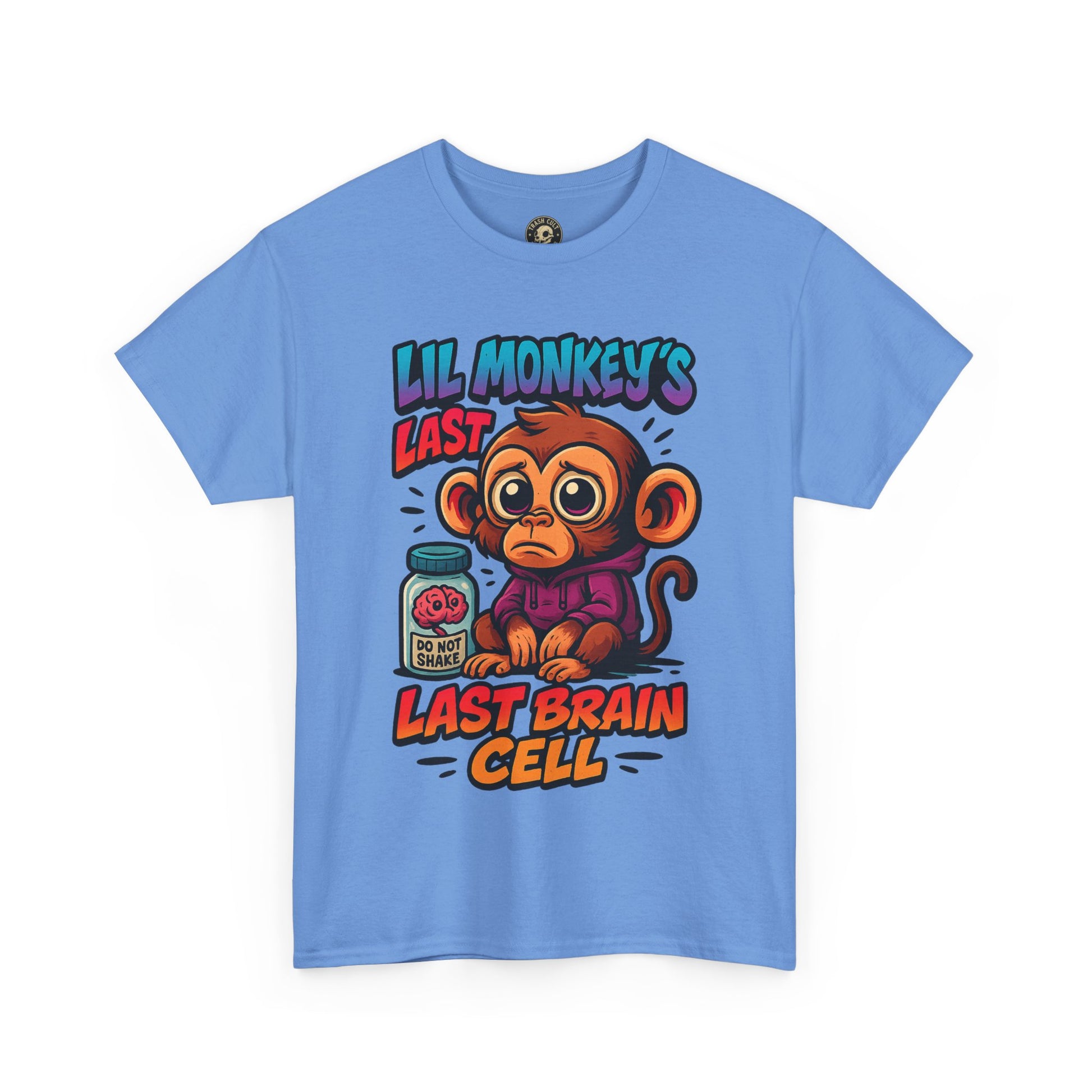 Lil Monkey’s Last Brain Cell Tee – Funny ADHD Cartoon Shirt – Gildan Heavy Cotton
