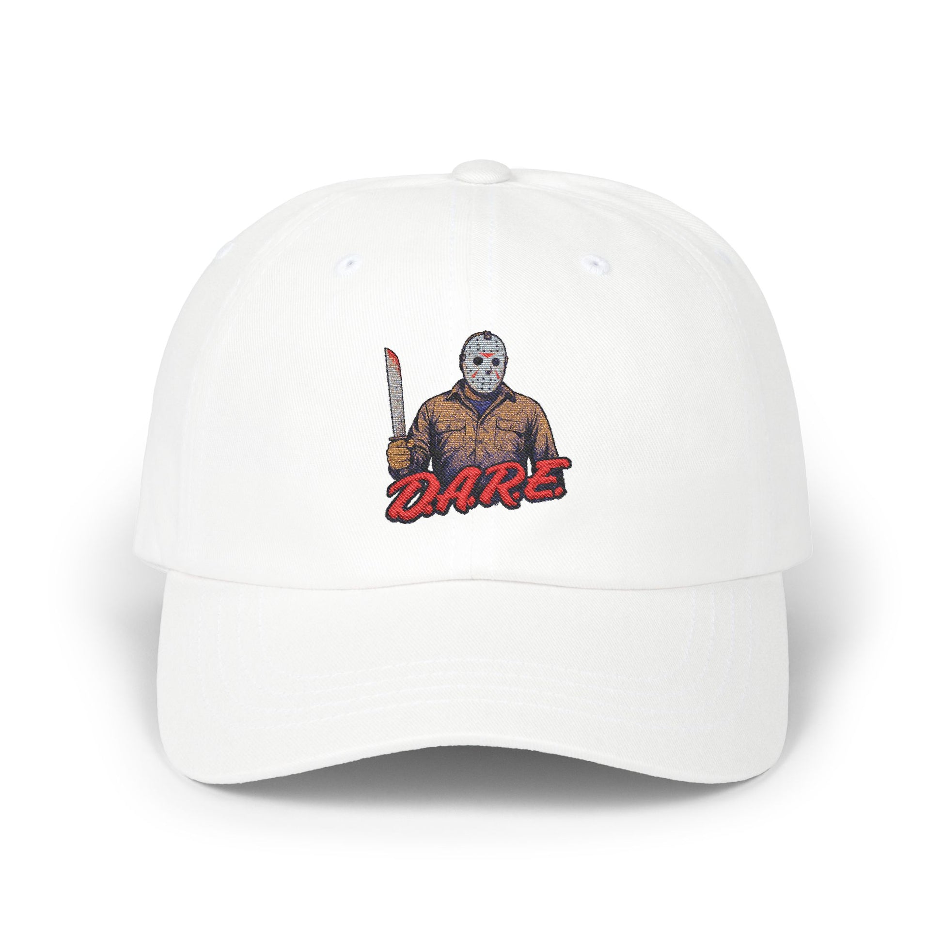 Jason Voorhees D.A.R.E. Parody Dad Hat – 80s Horror Meme Printed Cap