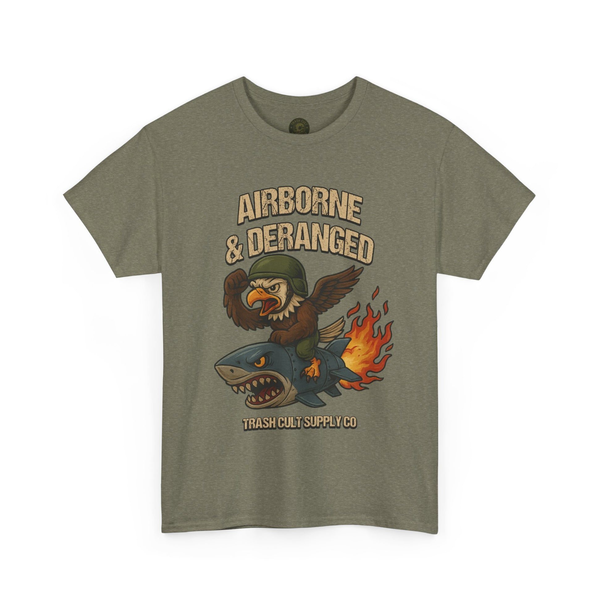 Airborne & Deranged T-Shirt – Trash Cult Supply Co. | Gildan 5000 Heavy Cotton Tee