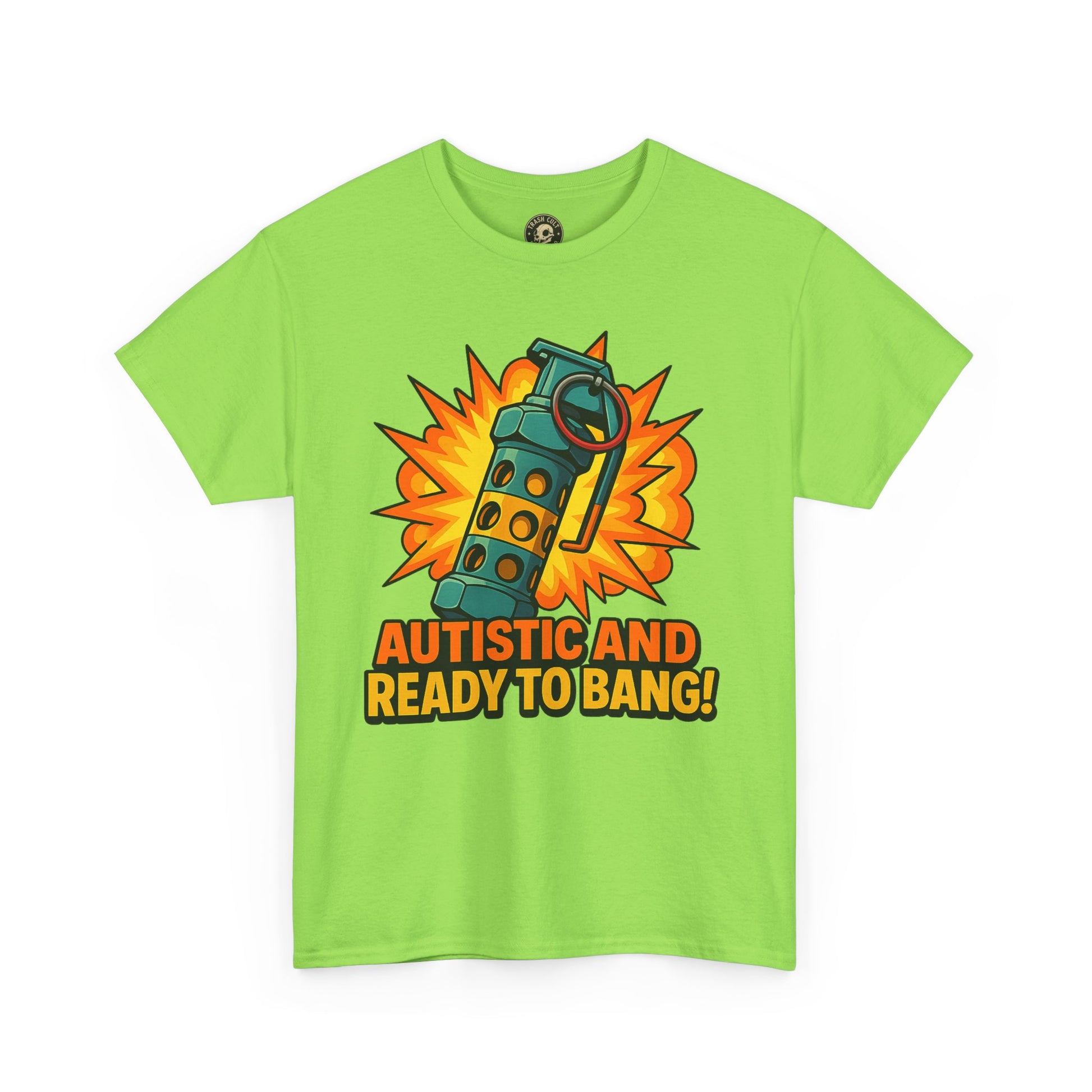 Autistic and Ready to Bang! Unisex Heavy Cotton Tee | Fun Graphic Tee, Autistic Pride, Gift for Autism Awareness, Casual Wear