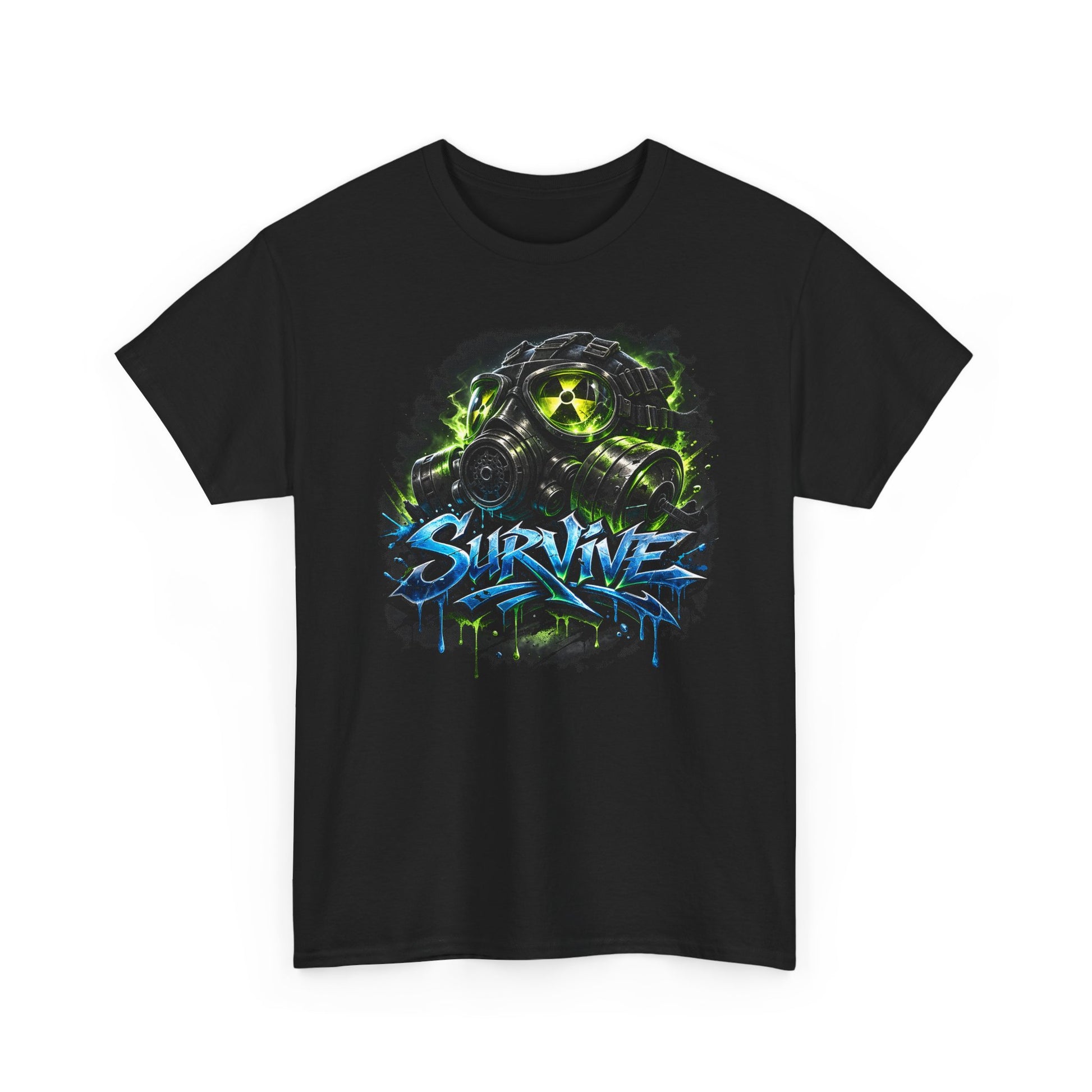 Survive Gas Mask T-Shirt — Post-Apocalyptic Gaming Tee