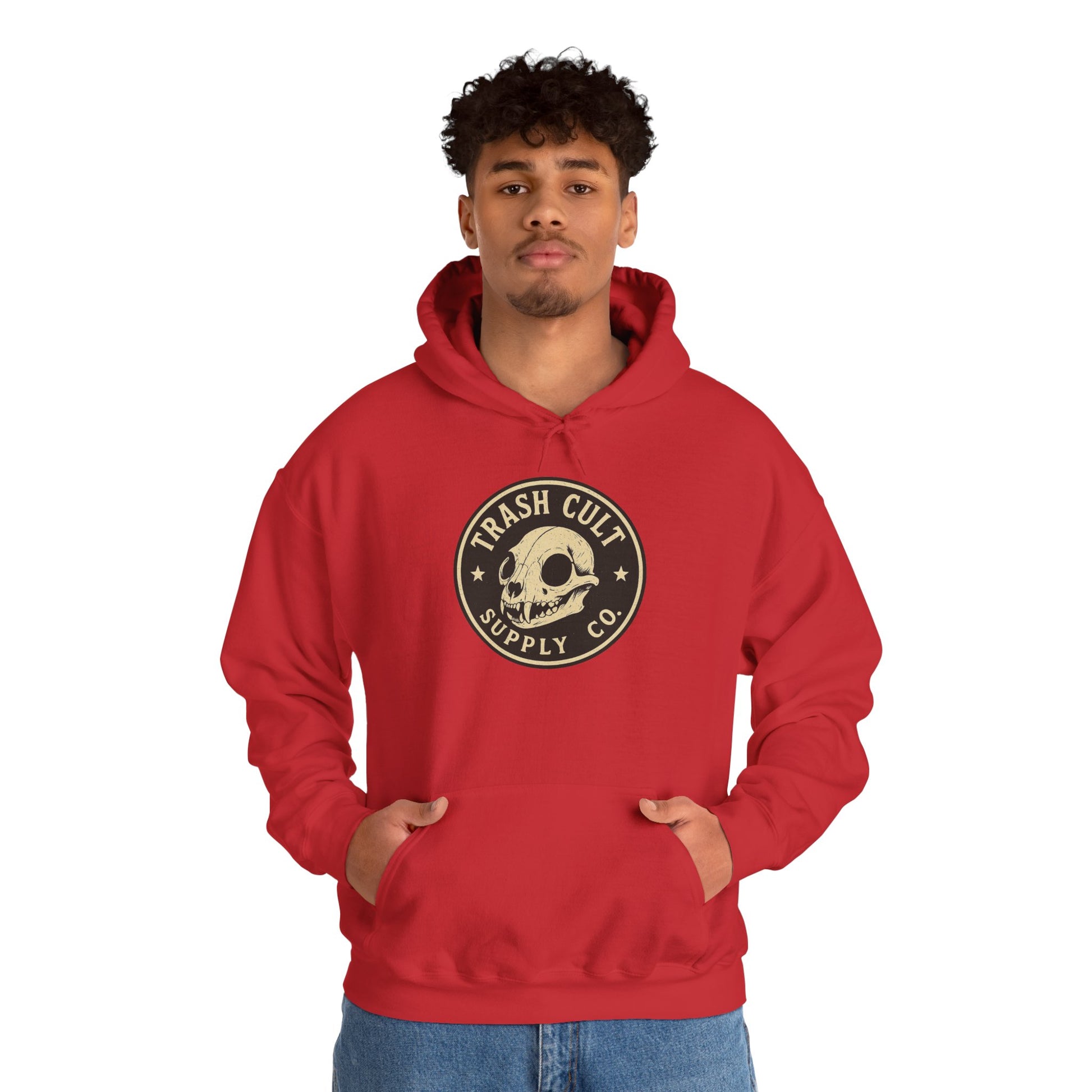 Trash Cult Hooded Sweatshirt, Unisex Hoodie with Skull Design, Perfect for Casual Wear, Gifts for Friends, Cozy Fashion