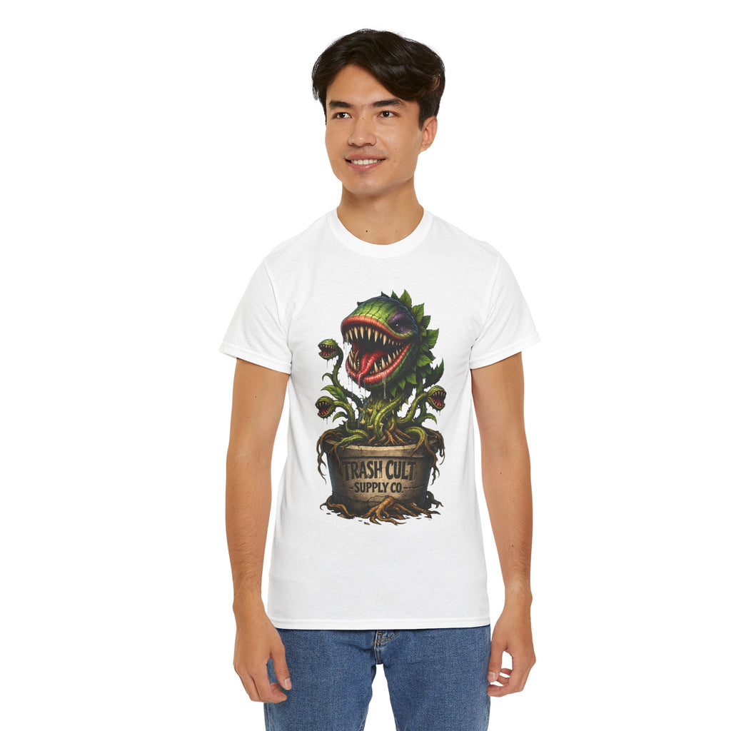 Carnivorous Plant Graphic Tee — "Trash Cult Supply Co." Potted Monster Shirt