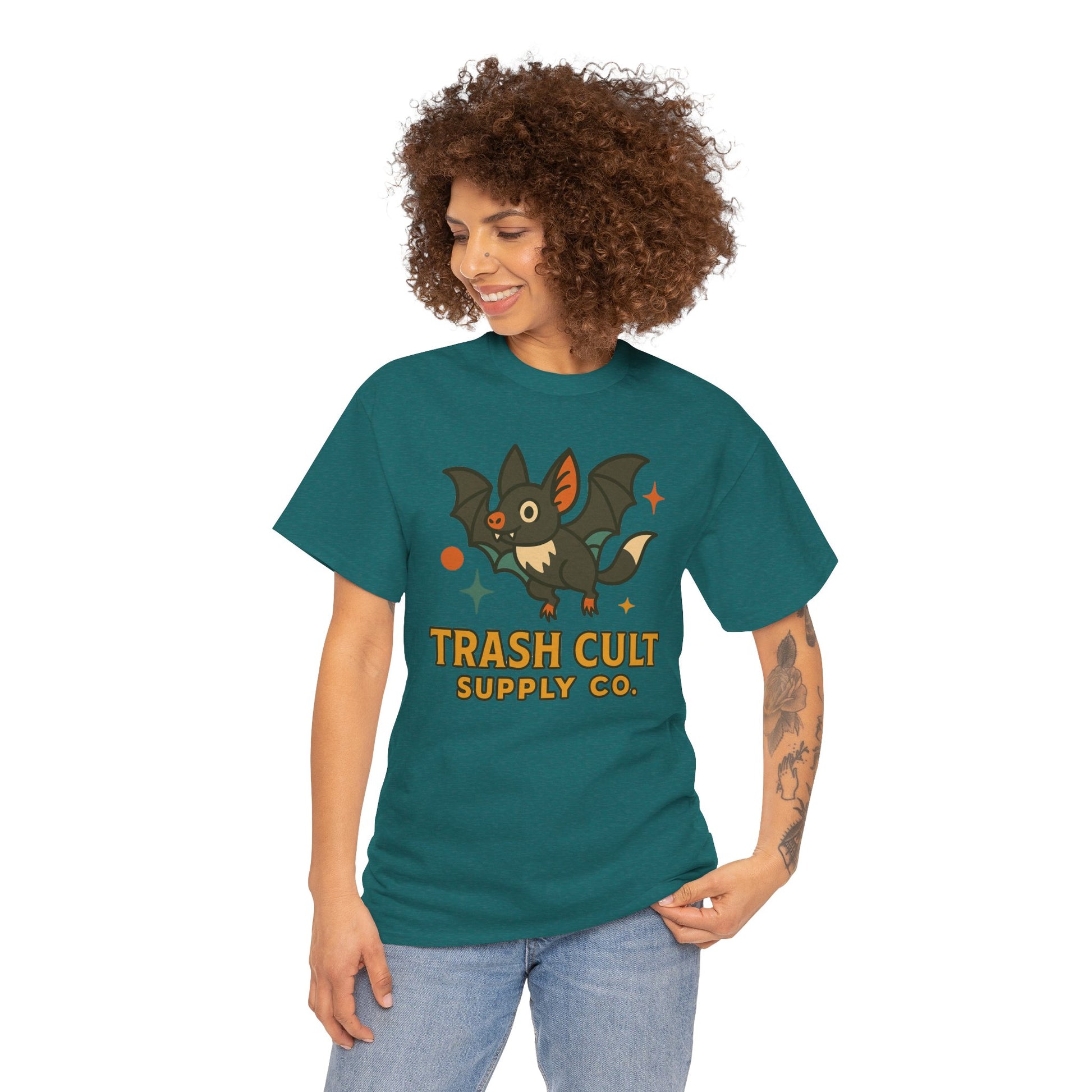 Trash Cult Supply Co. Unisex Heavy Cotton Tee - Fun Graphic Tee for Casual Wear, Perfect Gift for Bat Lovers, Halloween T-Shirt, [...]