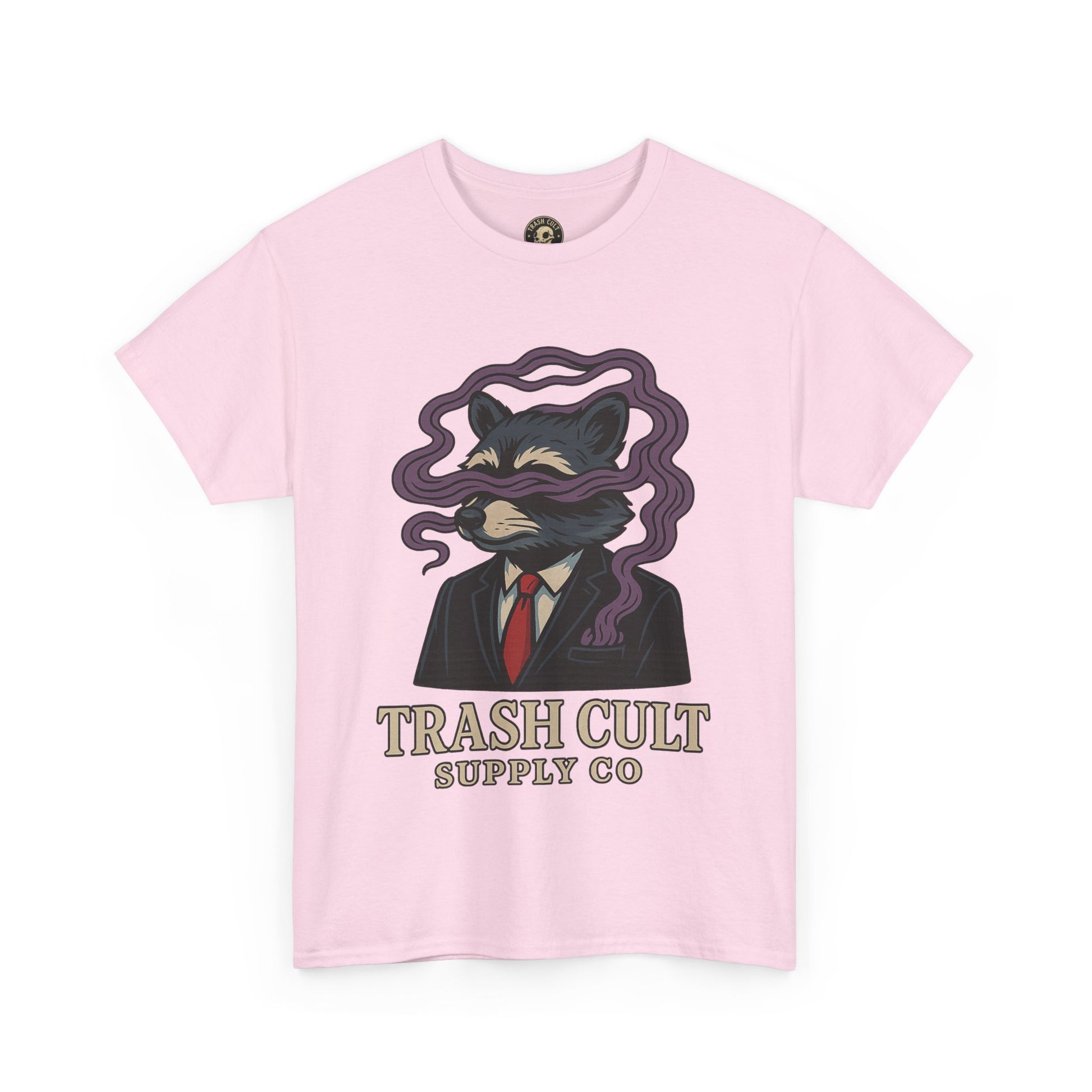 Suited Raccoon Smoke Design – Trash Cult Supply Co | Bold Graffiti Tattoo Tee