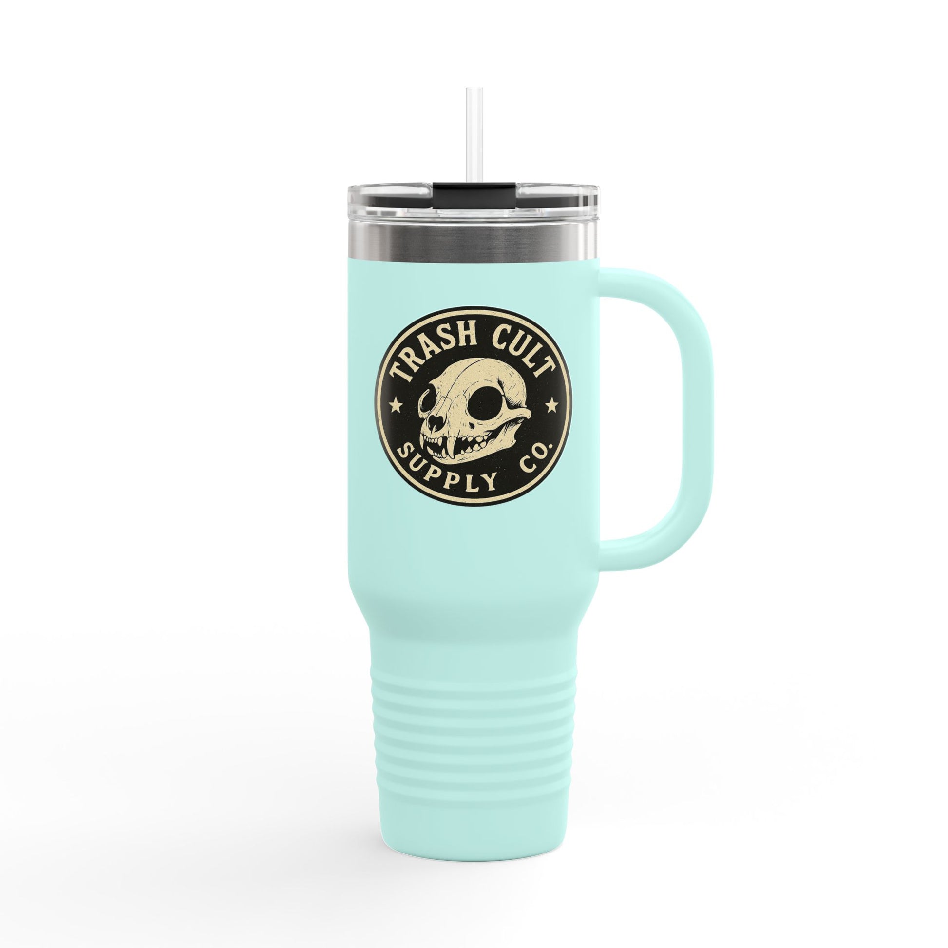 40oz Insulated Travel Mug with Handle – Leak-Proof Stainless Steel Tumbler for Hot & Cold Drinks | Trash Cult / FERAL Edition
