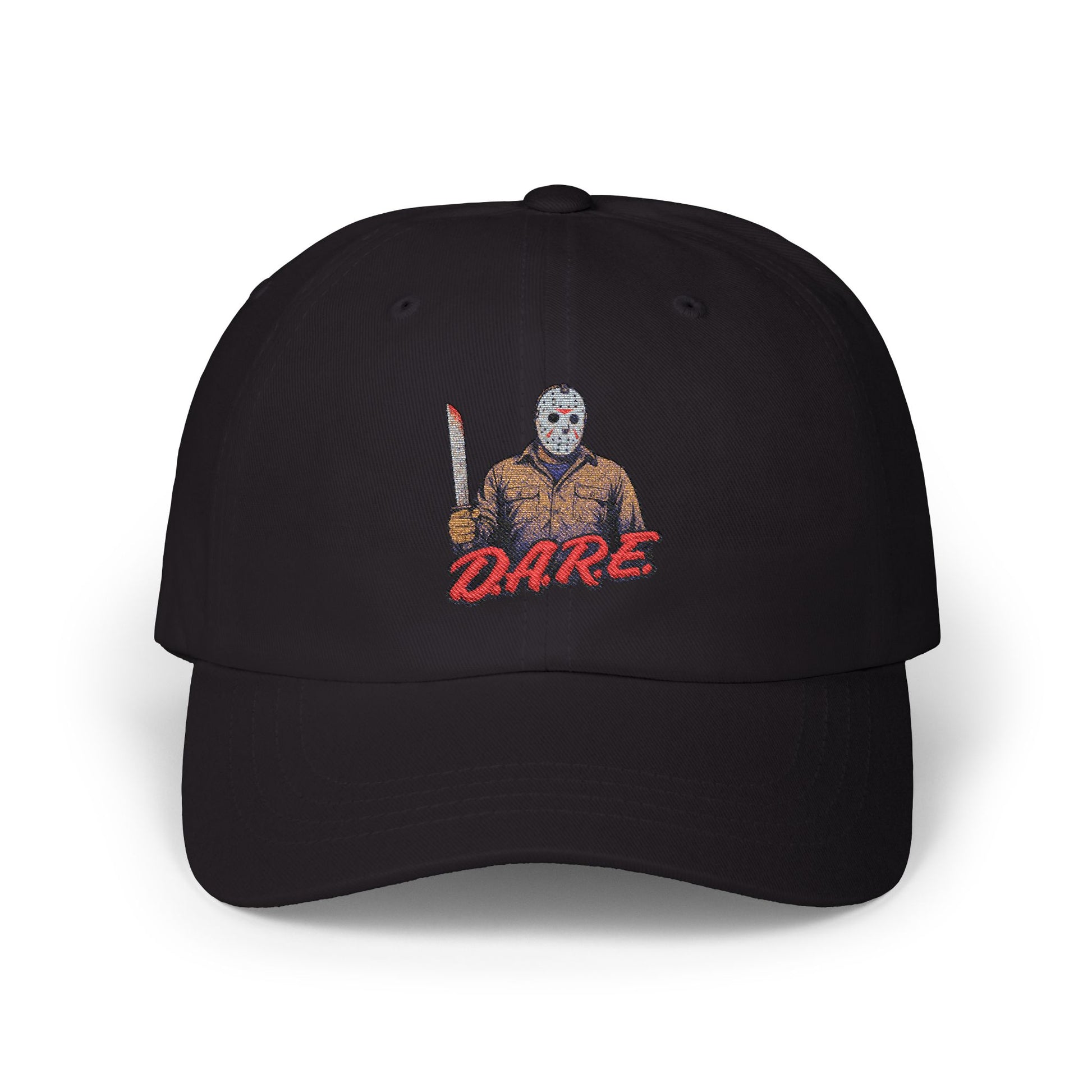 Jason Voorhees D.A.R.E. Parody Dad Hat – 80s Horror Meme Printed Cap
