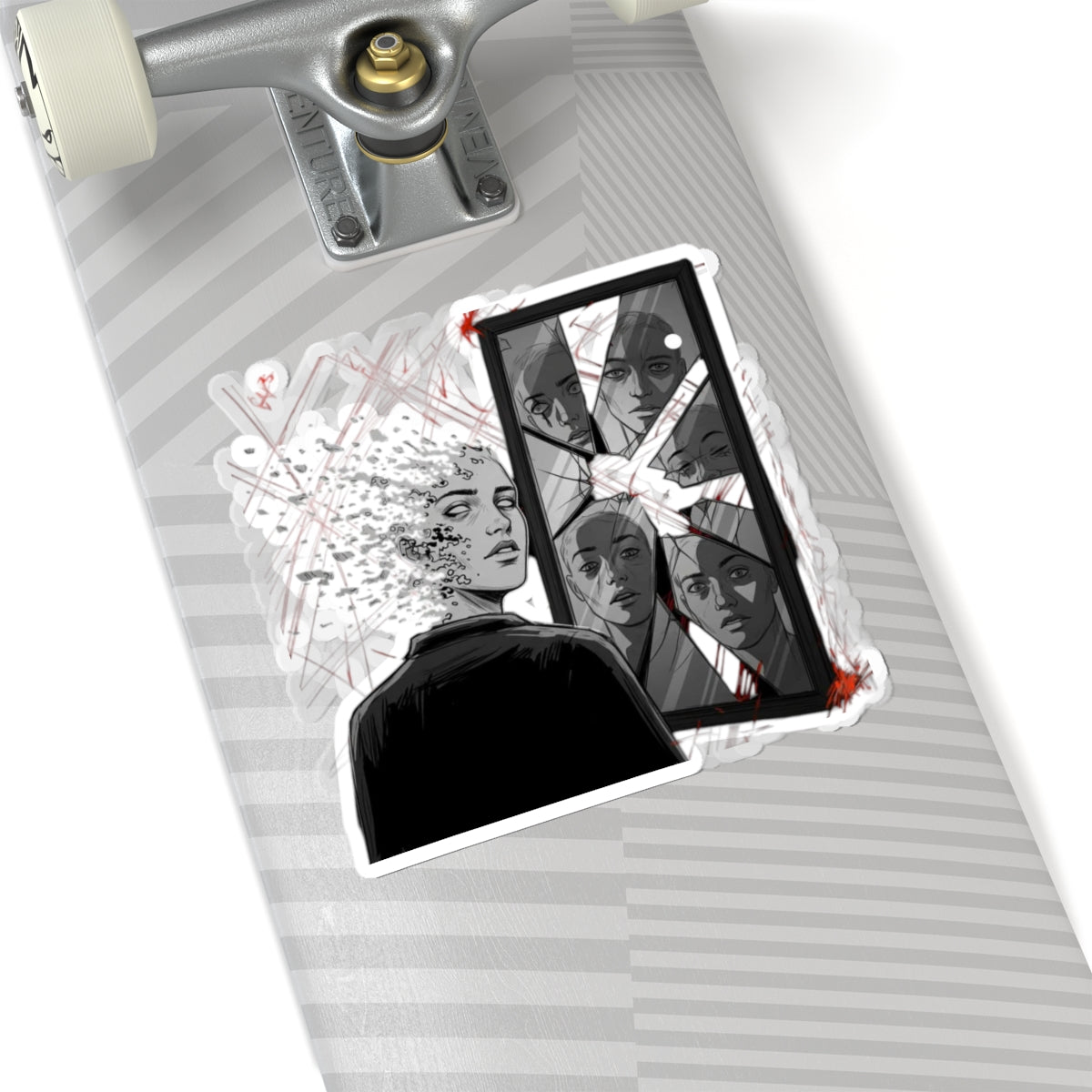 Xian Allen x Trash Cult Sticker – “Don’t Look Too Close” | Surreal Mirror Kiss Cut Decal