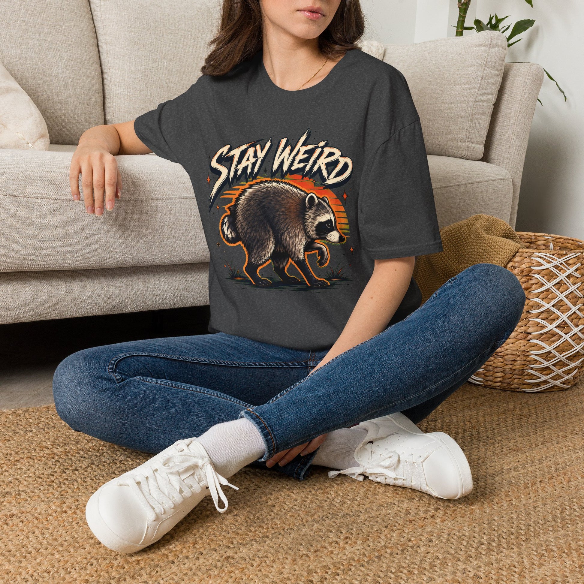 Stay Weird Raccoon Jimothy T-Shirt — Vintage Graphic Tee