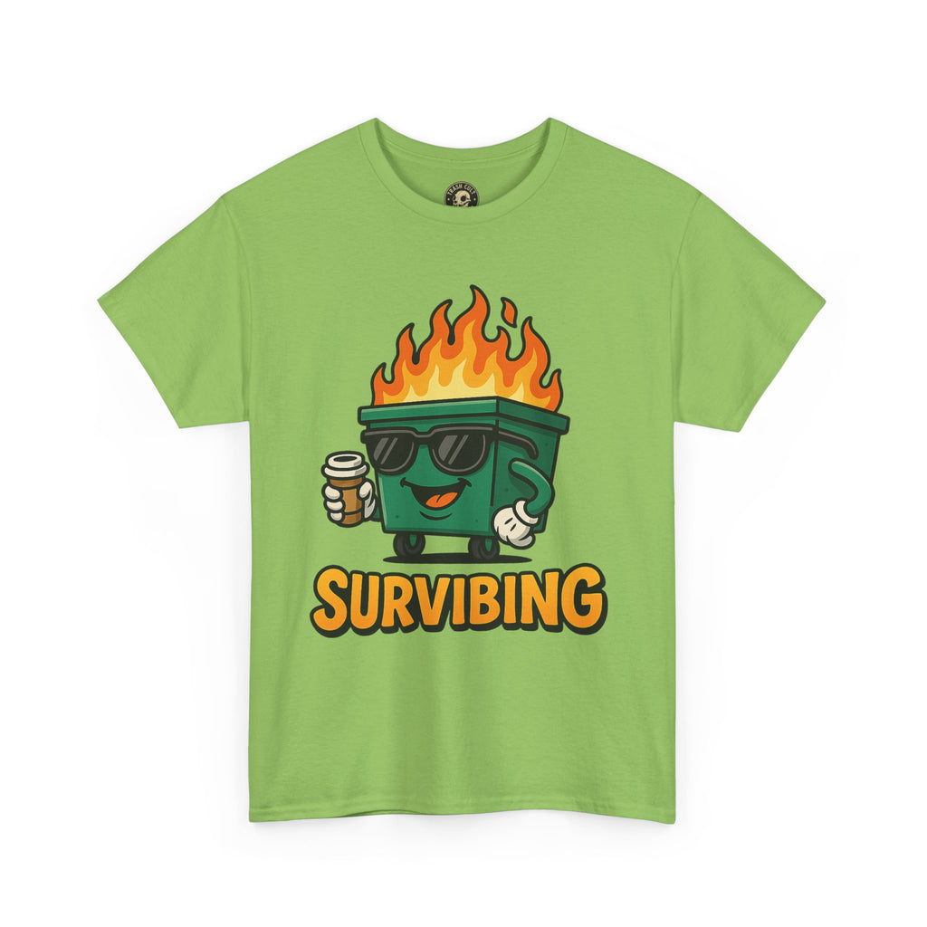 Surviving Coffee Vibes Unisex Heavy Cotton Tee, Perfect for Coffee Lovers, Funny Gift for Friends, Casual Wear, Everyday Mood T-Shirt