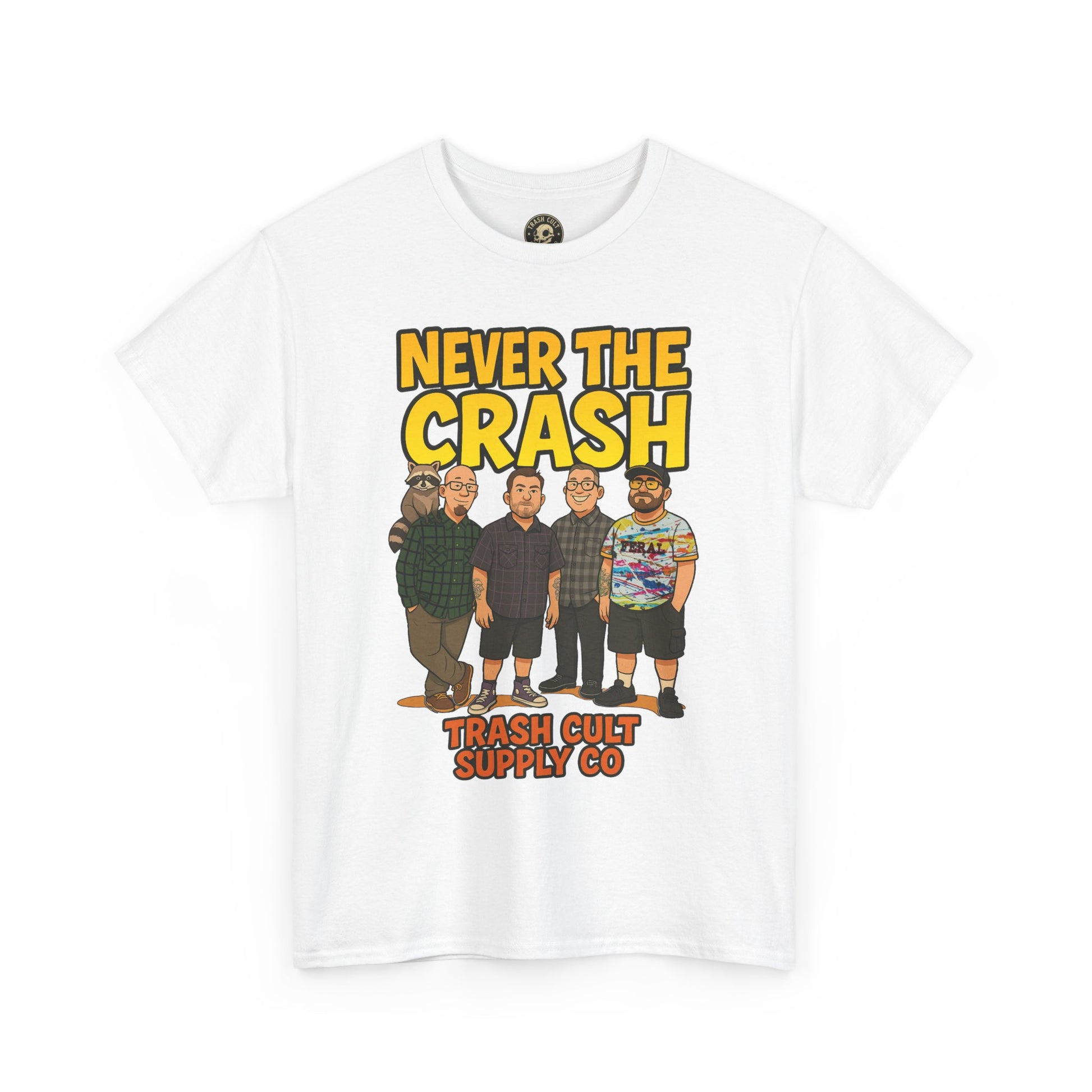 Never The Crash Band Shirt – Bold Graffiti Logo Tee - EXCLUSIVE | Gildan 5000