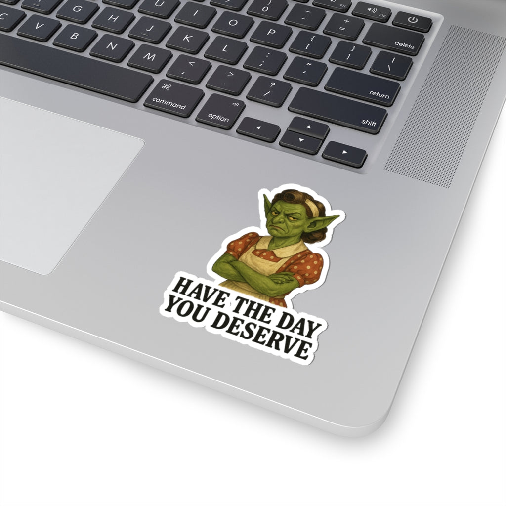 Sassy Kiss-Cut Stickers - 'Have the Day You Deserve' Motivational Decals for Laptops, Water Bottles, and Journals, Fun Gifts for [...]