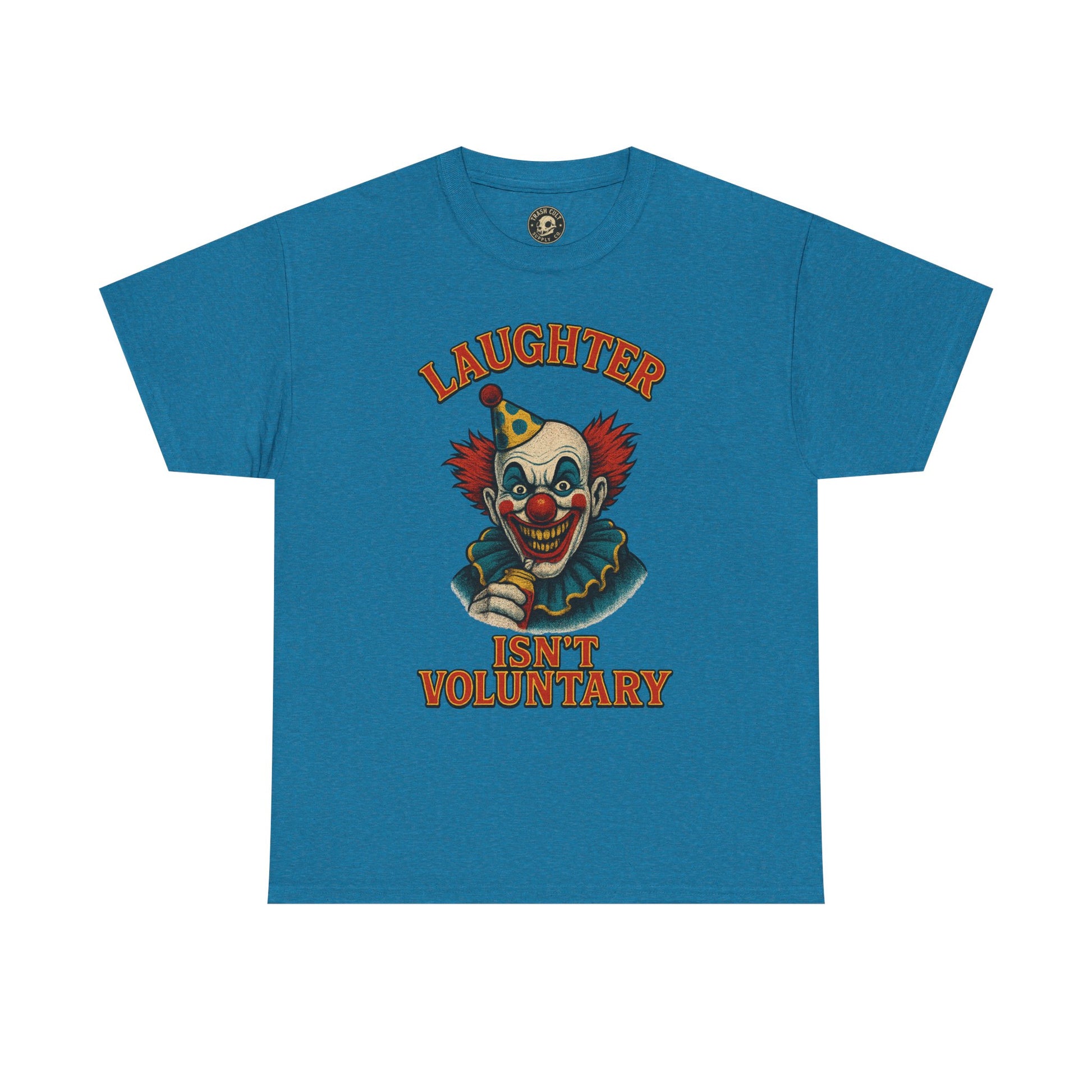 Laughter Isn’t Voluntary Creepy Clown Shirt – Circus Horror Tee – Gildan 5000