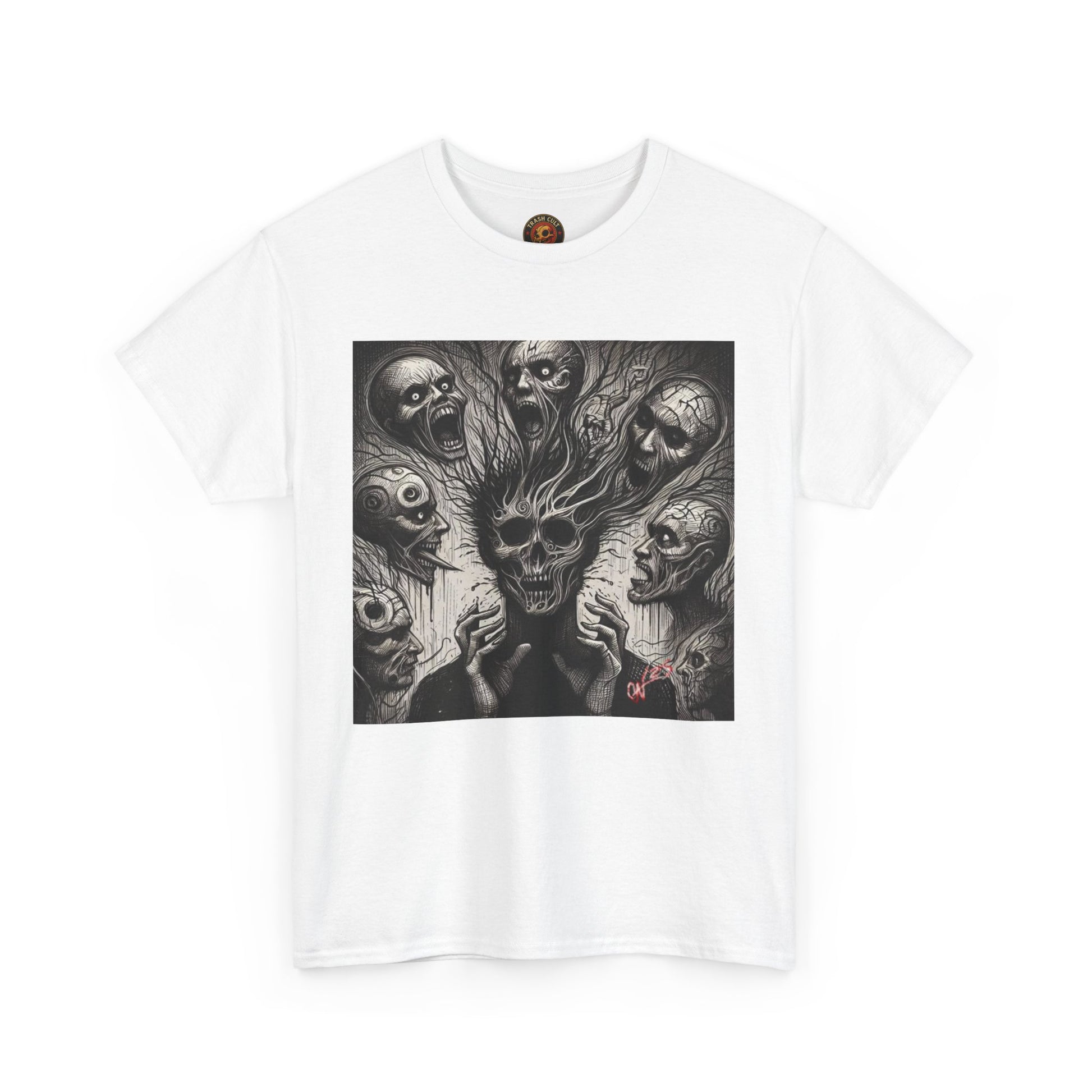 Xian Allen x Trash Cult Shirt – “Voices in the Void” | Horror Skull Scream T-Shirt