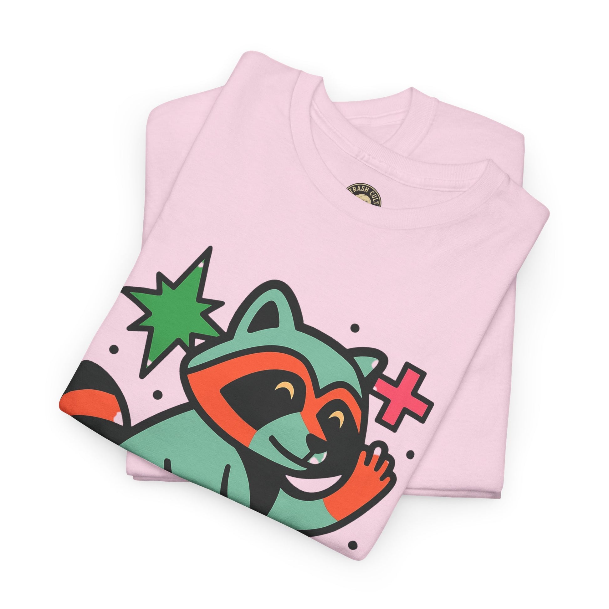 Playful Raccoon Unisex Heavy Cotton Tee | Cute Animal Shirt for Nature Lovers, Graphic Tee, Gift for Kids, Casual Wear, Eco-Friendly