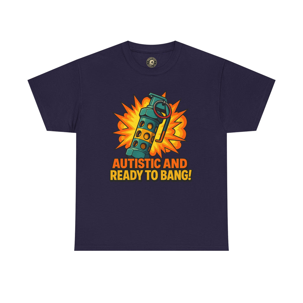 Autistic and Ready to Bang! Unisex Heavy Cotton Tee | Fun Graphic Tee, Autistic Pride, Gift for Autism Awareness, Casual Wear
