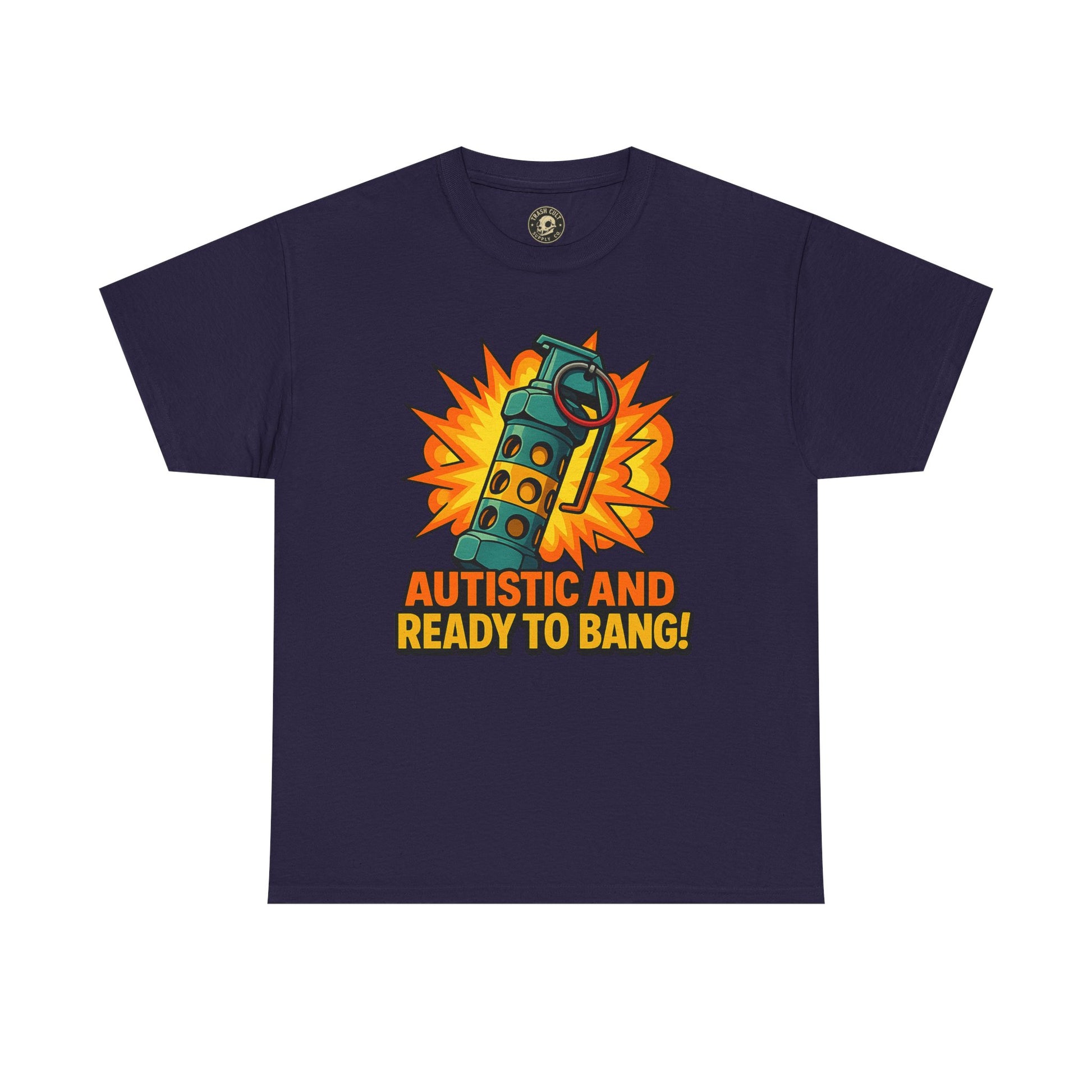 Autistic and Ready to Bang! Unisex Heavy Cotton Tee | Fun Graphic Tee, Autistic Pride, Gift for Autism Awareness, Casual Wear