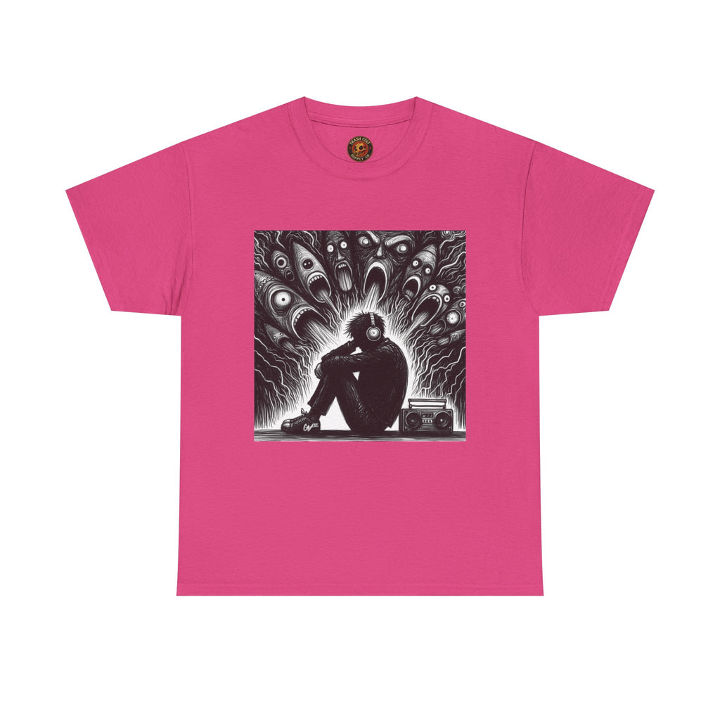 Xian Allen x Trash Cult Shirt – “Turn It Up Louder” | Screaming Chaos Headphones Tee