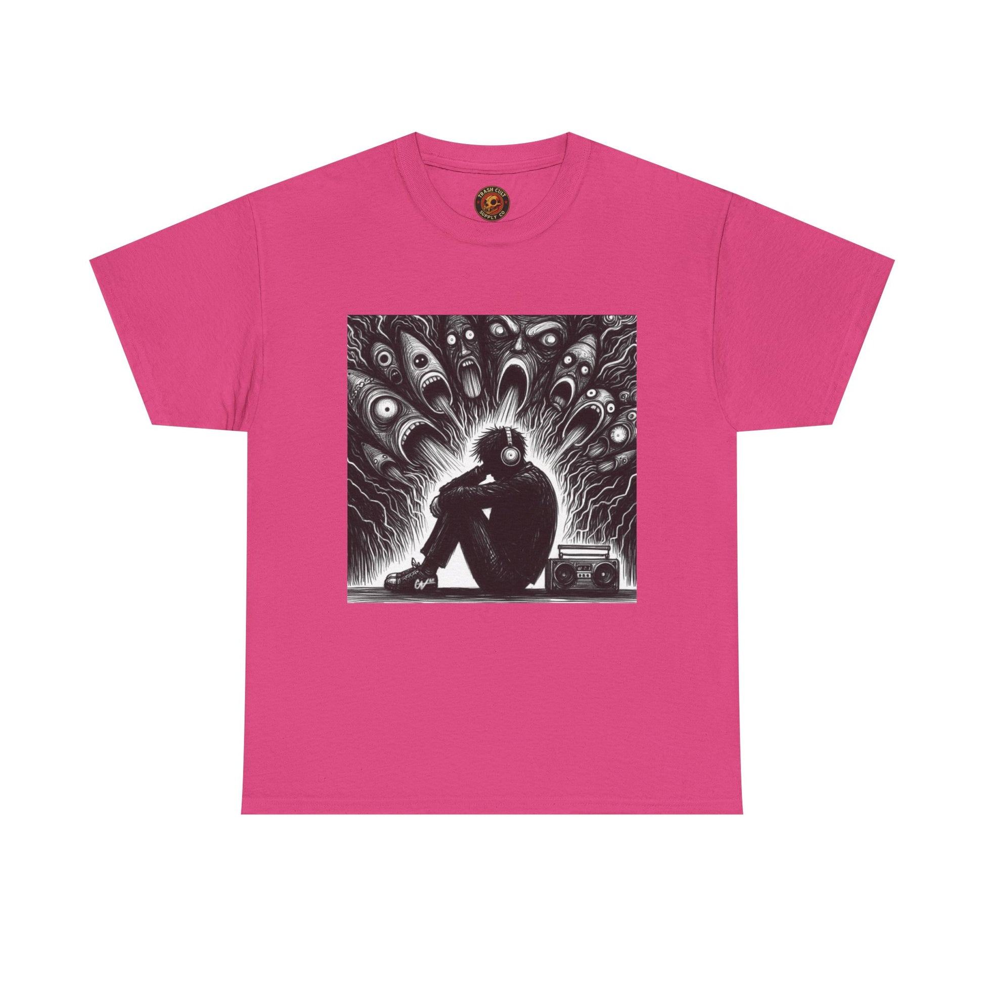 Xian Allen x Trash Cult Shirt – “Turn It Up Louder” | Screaming Chaos Headphones Tee