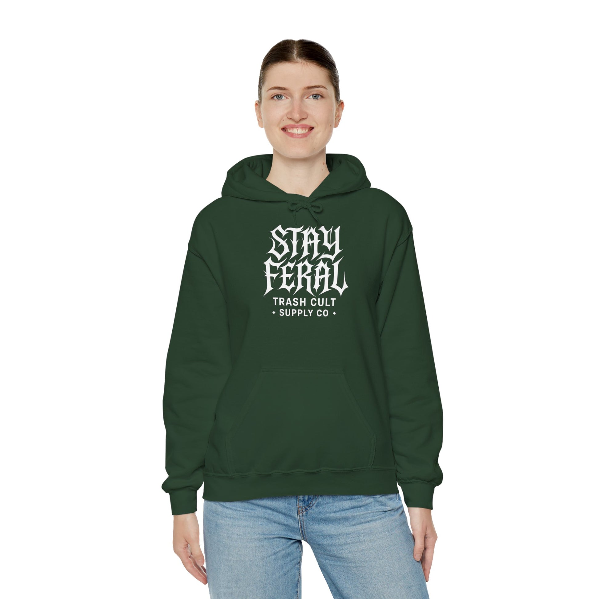 Stay Feral Gothic Hoodie – Trash Cult Supply Co Unisex Pullover