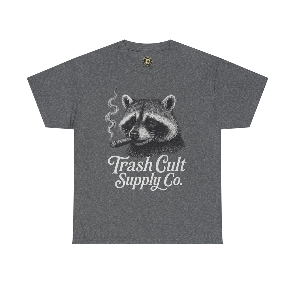Monochrome Raccoon Cigar Shirt – Trash Cult Supply Co. | Gildan 5000 Tee