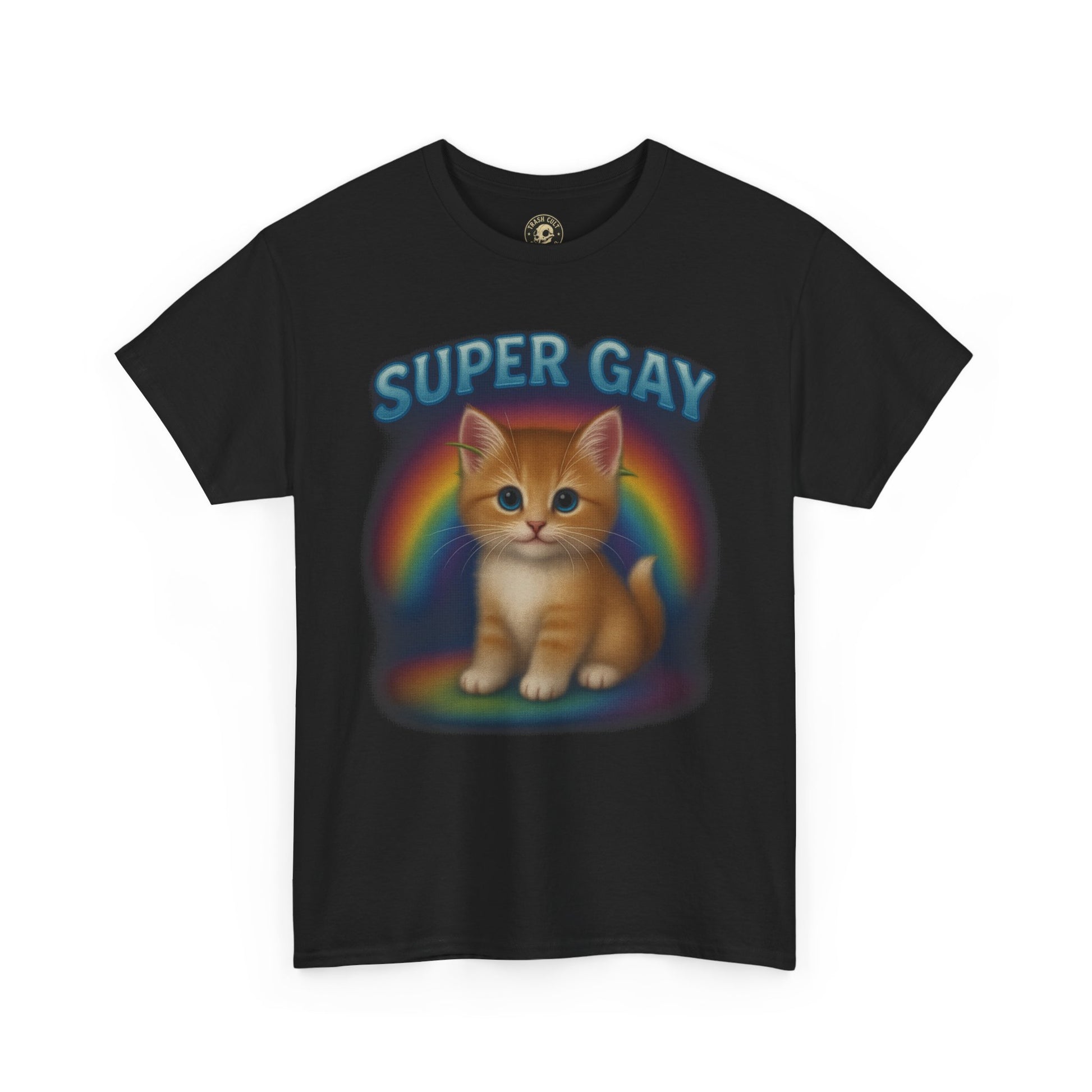 Super Gay Kitten Shirt – Cute Airbrush Rainbow Pride Tee