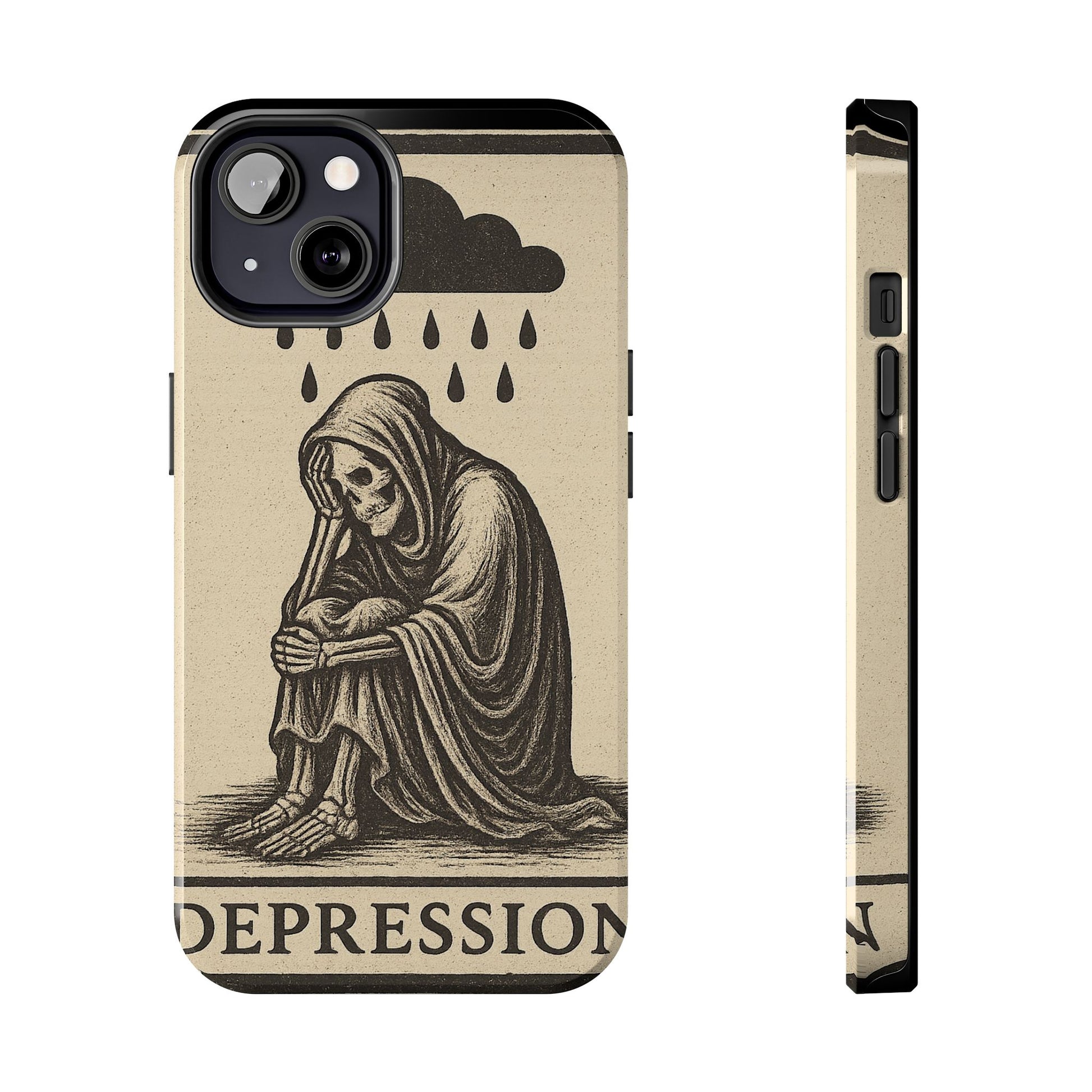 Dark Humor Phone Case, Goth iPhone Cover, Macabre Gift, Depression Art Case, Unique Phone Protector
