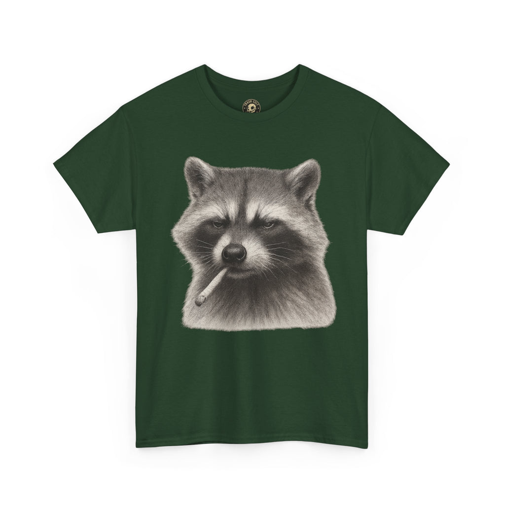 Dirty Harry Raccoon Halftone Shirt – Soft Grit Aesthetic, Smoking Trash Panda Graphic Tee