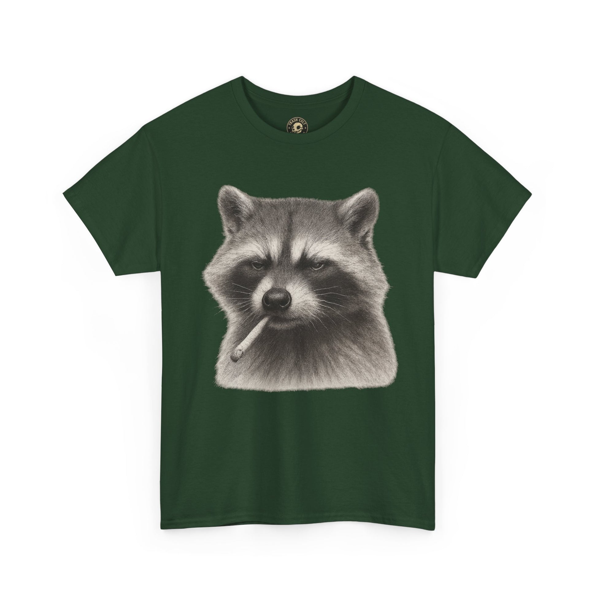 Dirty Harry Raccoon Halftone Shirt – Soft Grit Aesthetic, Smoking Trash Panda Graphic Tee