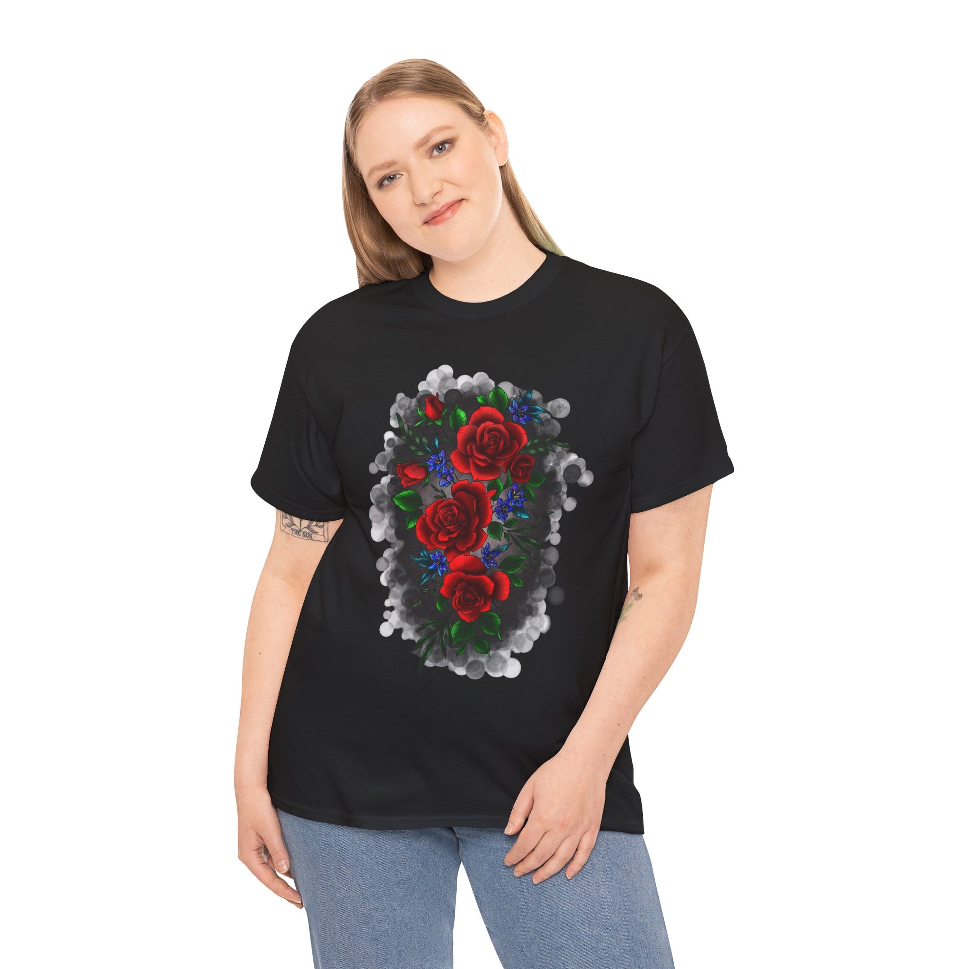 Floral Smoke Tattoo T-Shirt – Lara Davenport x Trash Cult Supply Co. Collab (Gildan 5000)