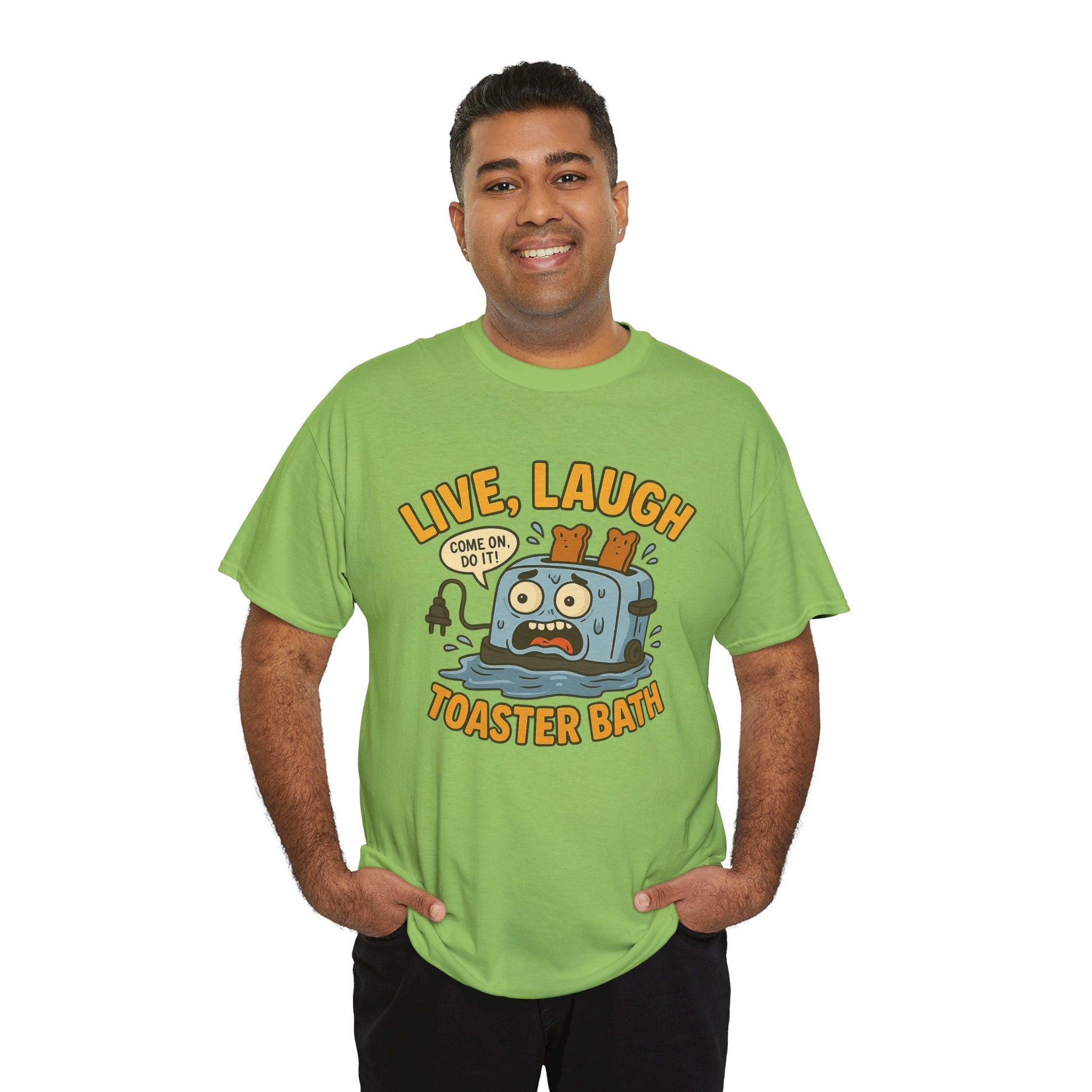 Funny Toaster Bath Tee, Humorous Unisex Shirt, Gift for Friends, Lightweight Cotton Tee, Birthday Party Outfit