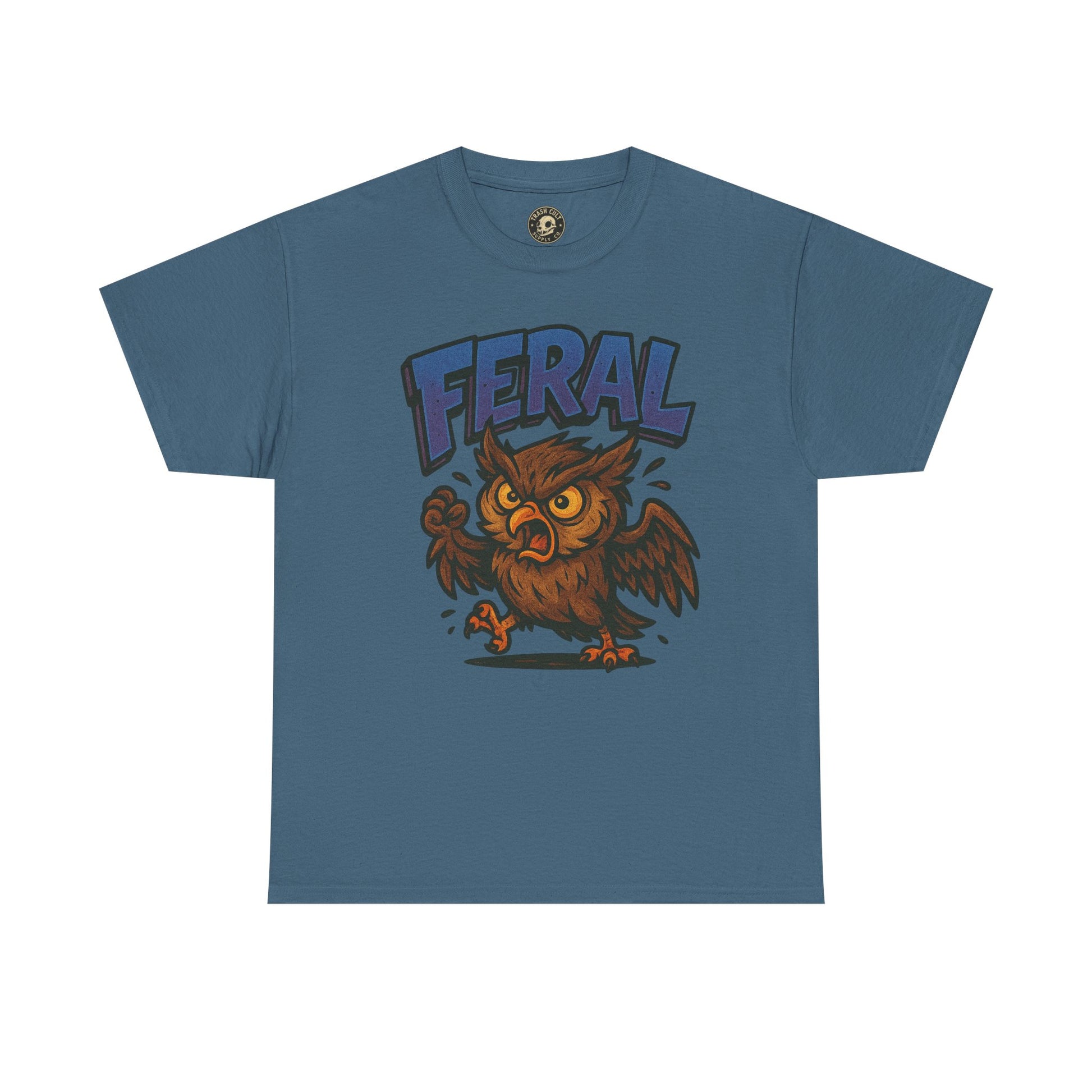 Feral Owl T-Shirt – Bold Animal Graphic Tee | Unisex Cotton Shirt for Bird Nerds & Chaos Lovers