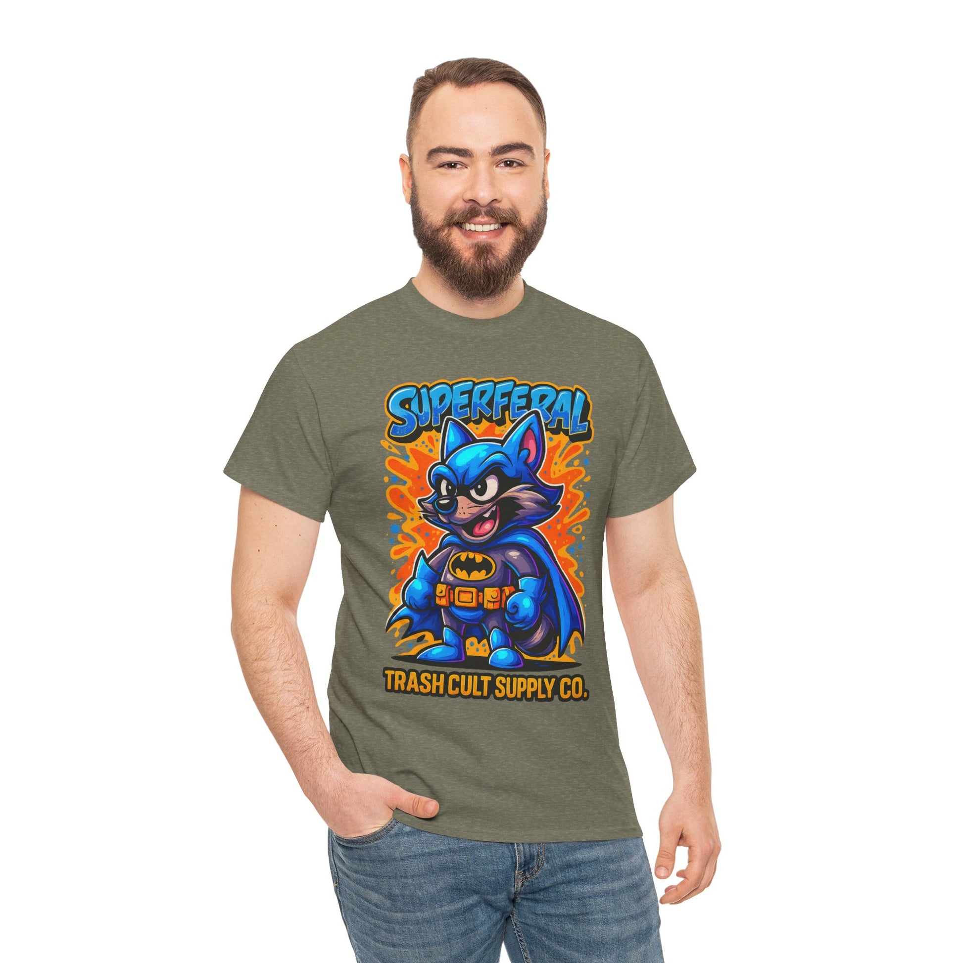 SuperFeral Raccoon Graffiti Shirt – Bold New School Superhero Streetwear | Trash Cult Supply Co
