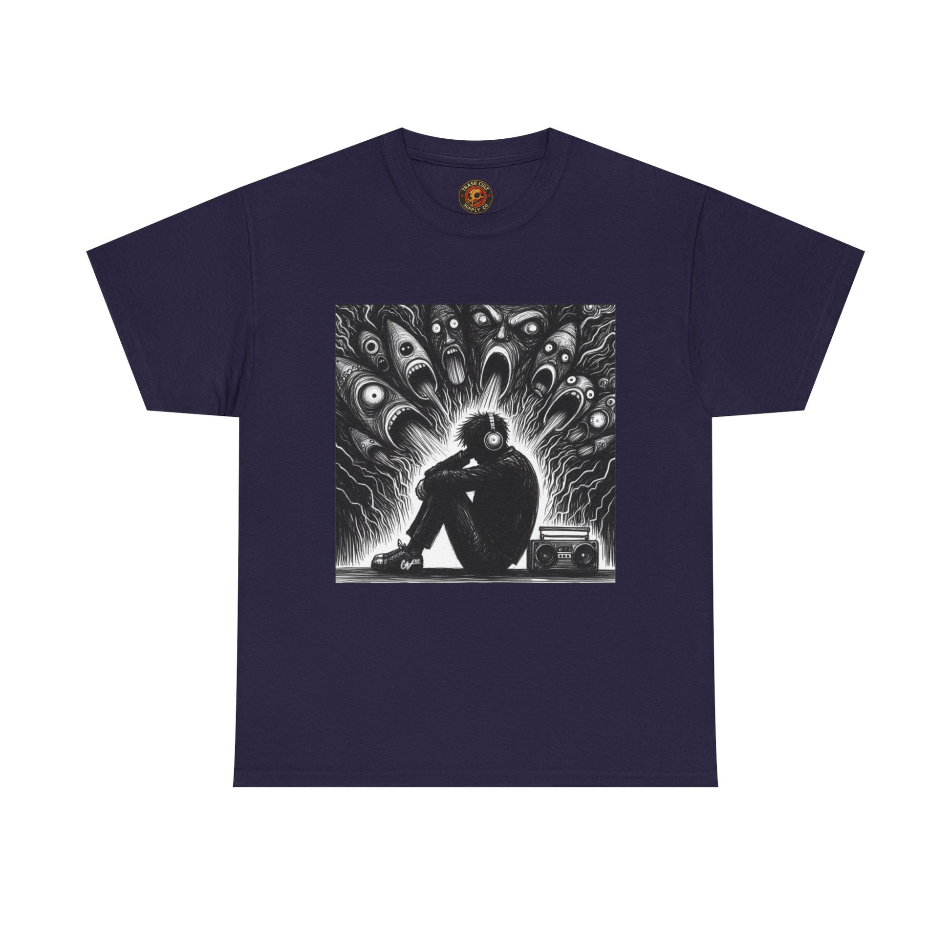 Xian Allen x Trash Cult Shirt – “Turn It Up Louder” | Screaming Chaos Headphones Tee