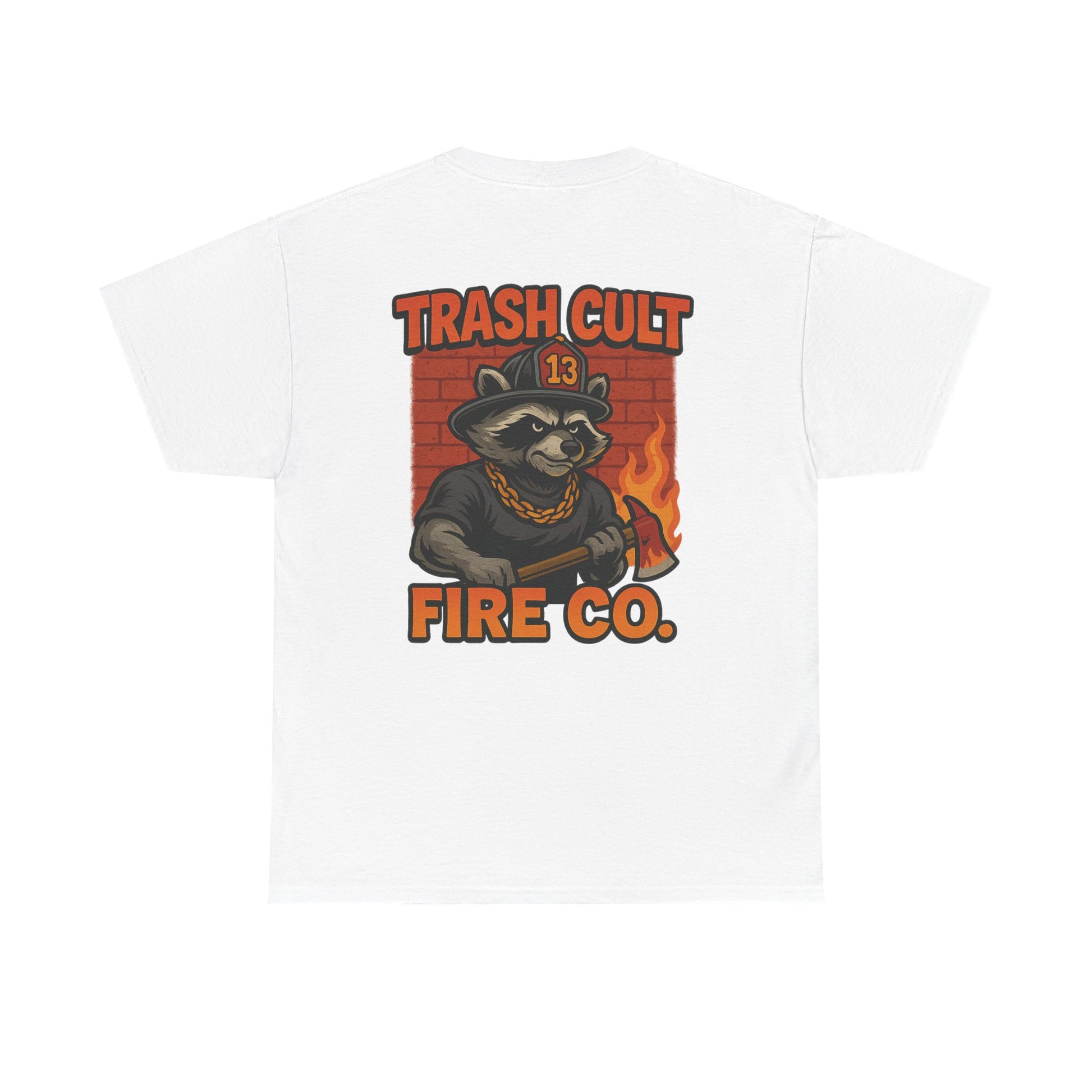 Trash Cult Fire Co. Unisex Tee - Quirky Raccoon Design, Fun Gift, Casual Wear, Firefighter Humor, Unique Apparel