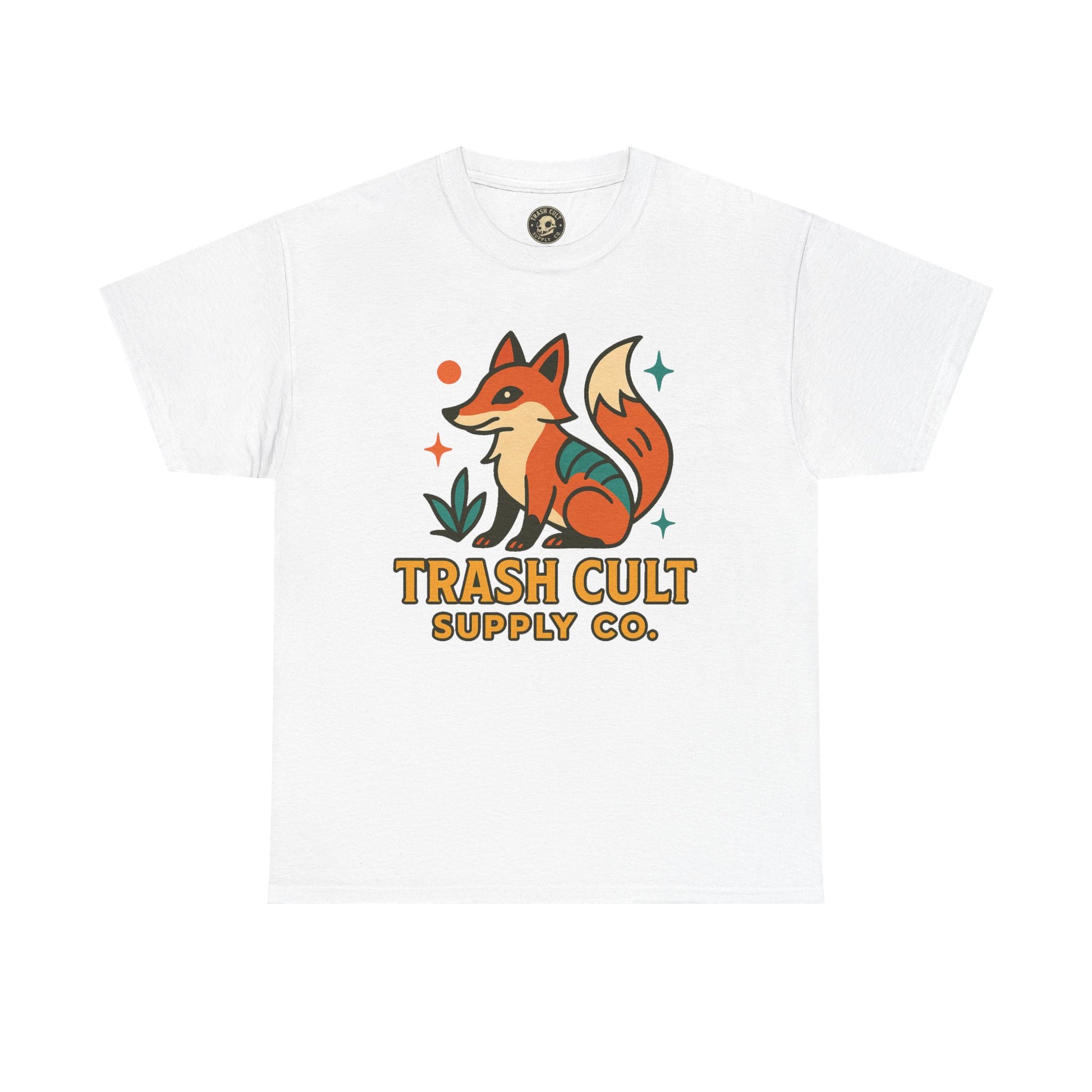 Trash Cult Fox Unisex Heavy Cotton Tee - Eco-Friendly Fashion Statement, Perfect for Nature Lovers, Casual Wear, Gifts, and Festivals