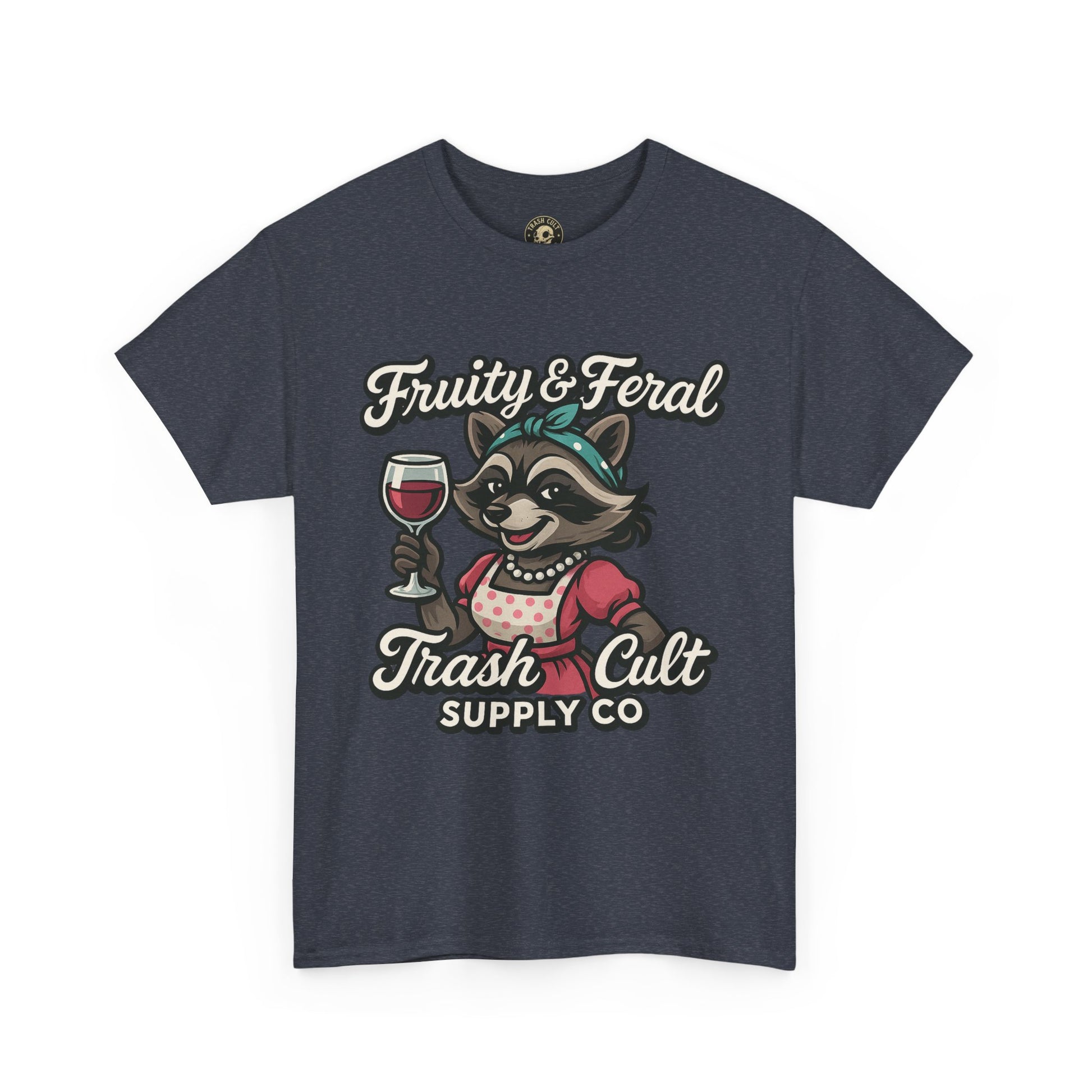 Fruity & Feral Raccoon Housewife Tee – Trash Cult Supply Co. on Gildan 5000