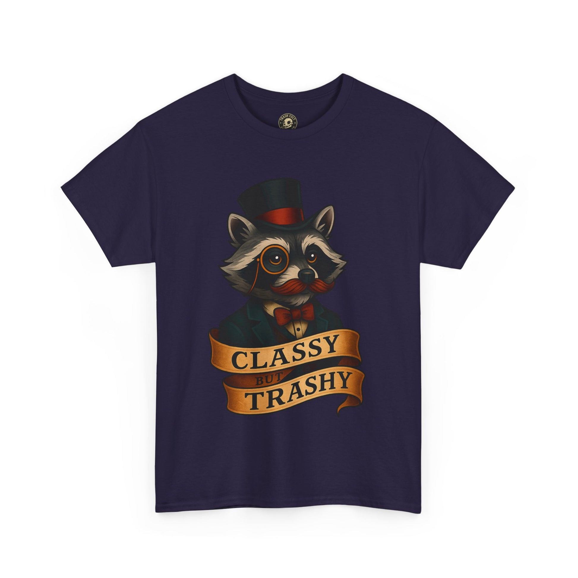 Classy Trashy Raccoon Tee, Unisex Heavy Cotton Tee, Funny Animal Shirt, Unique Gift, Casual Wear, Vintage Style T-Shirt
