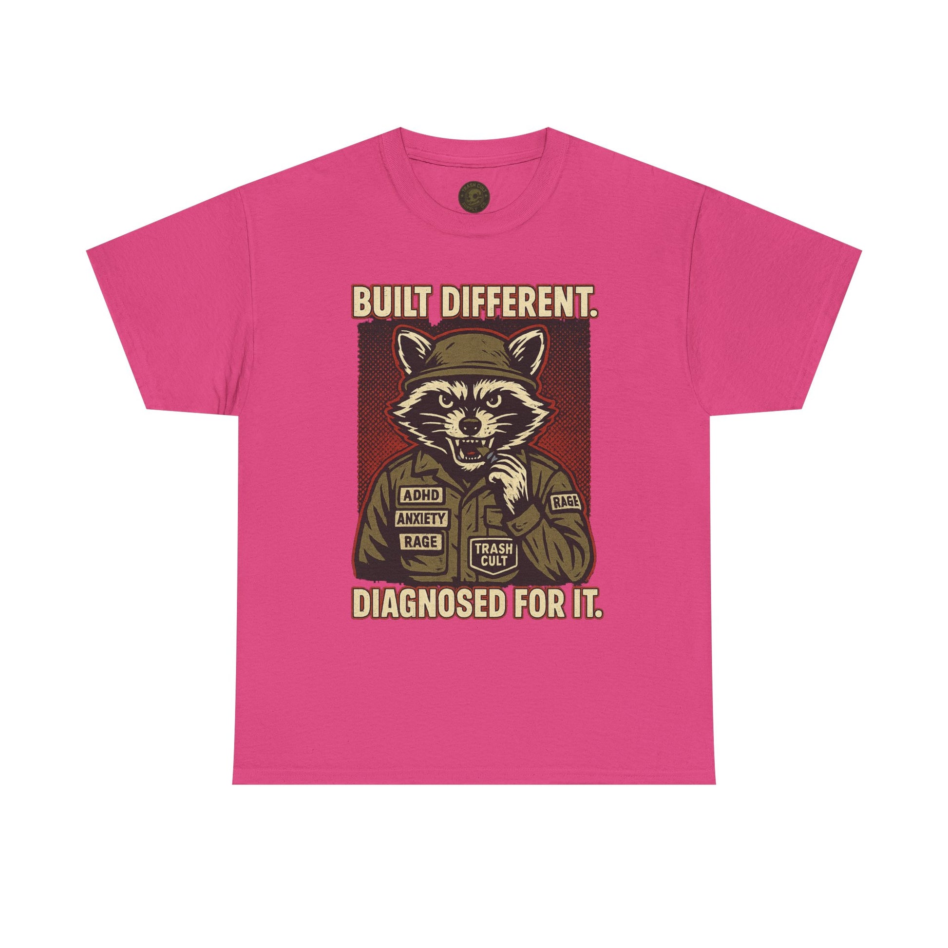 Built Different Diagnosed For It Military Raccoon Shirt – Gildan 5000