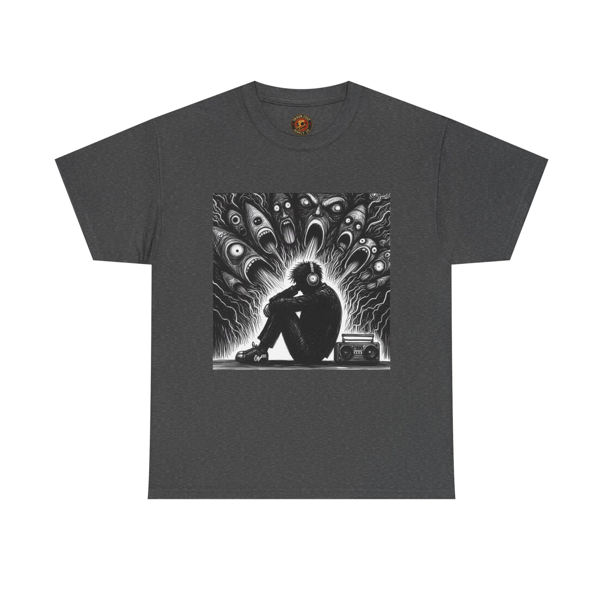 Xian Allen x Trash Cult Shirt – “Turn It Up Louder” | Screaming Chaos Headphones Tee