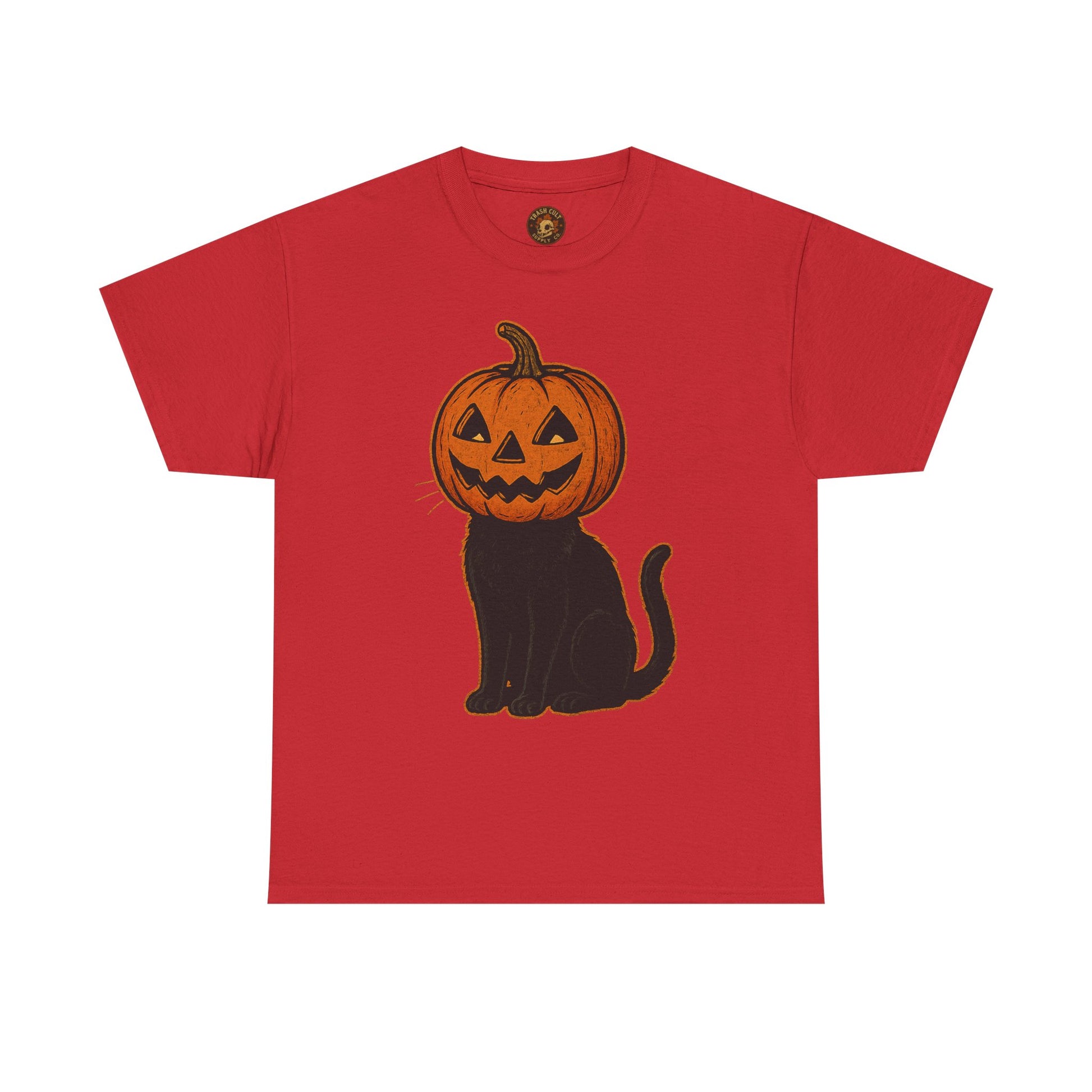 Black Cat Pumpkin Head Halloween T-Shirt – Jack O’Lantern Cat Design