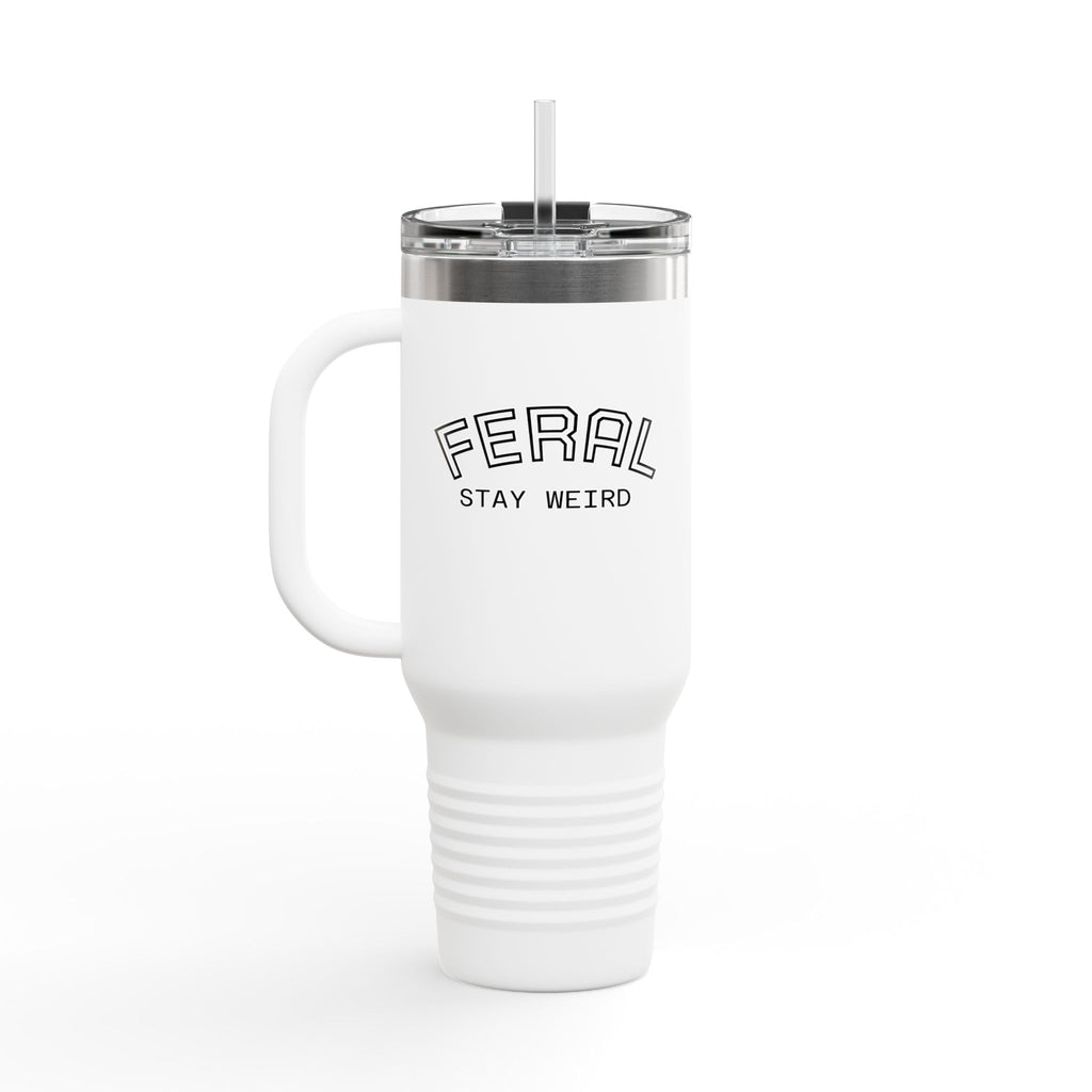 40oz Insulated Travel Mug with Handle – Leak-Proof Stainless Steel Tumbler for Hot & Cold Drinks | Trash Cult / FERAL Edition