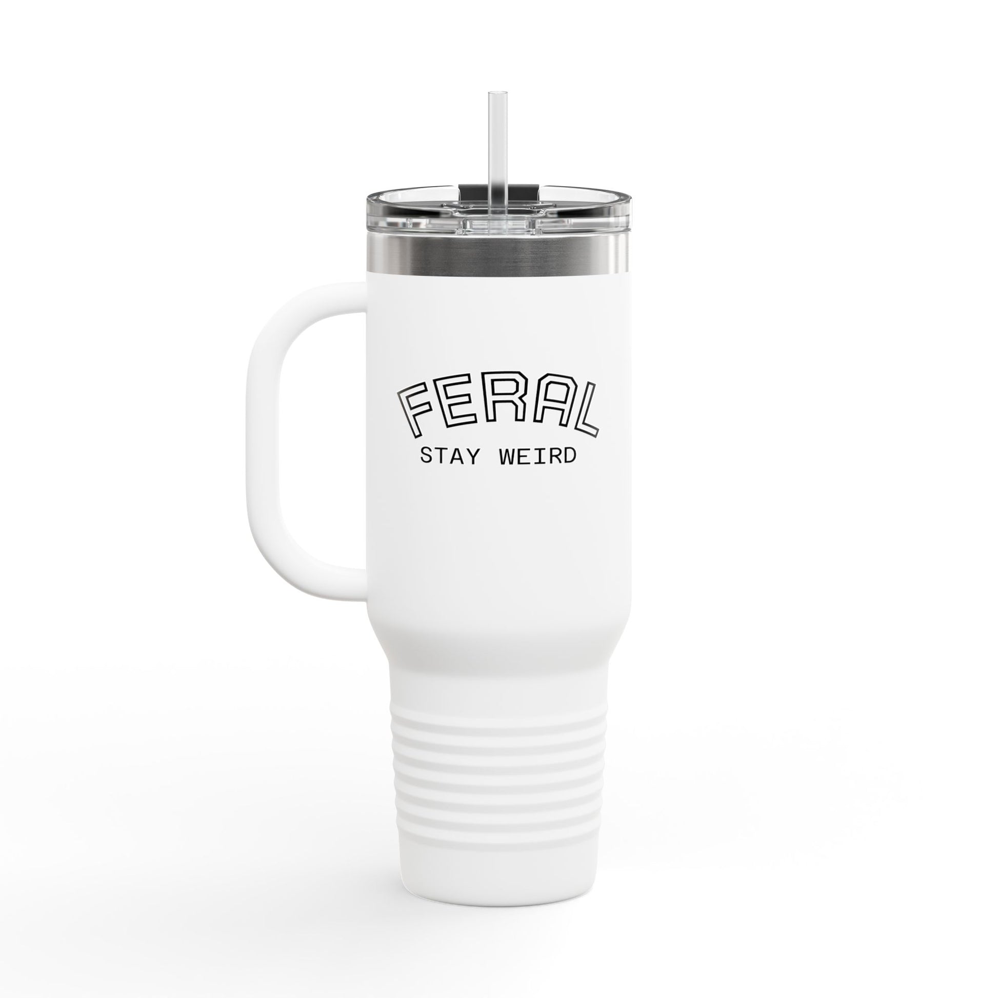 40oz Insulated Travel Mug with Handle – Leak-Proof Stainless Steel Tumbler for Hot & Cold Drinks | Trash Cult / FERAL Edition