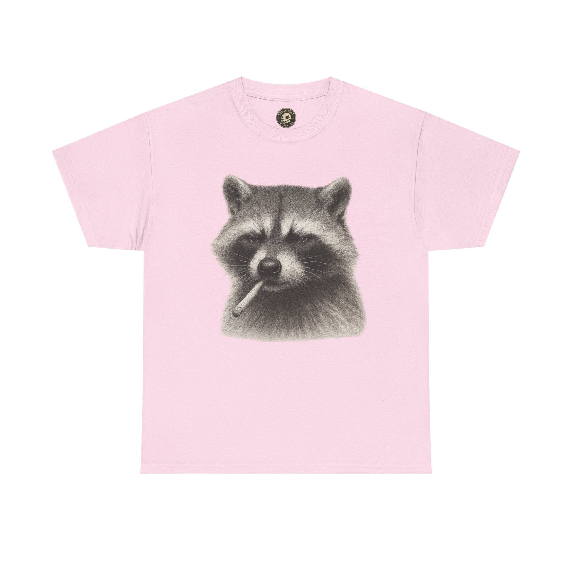 Dirty Harry Raccoon Halftone Shirt – Soft Grit Aesthetic, Smoking Trash Panda Graphic Tee