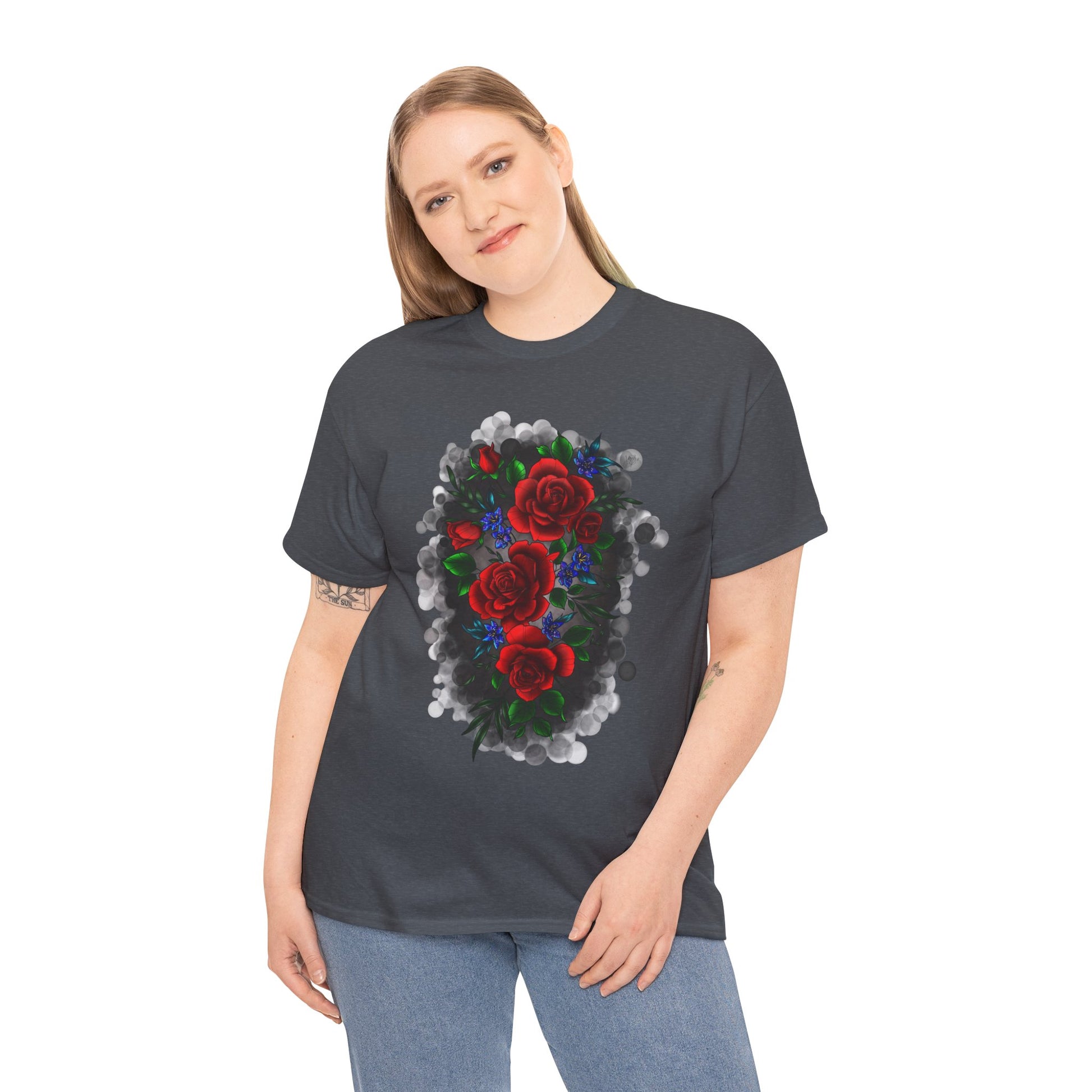 Floral Smoke Tattoo T-Shirt – Lara Davenport x Trash Cult Supply Co. Collab (Gildan 5000)