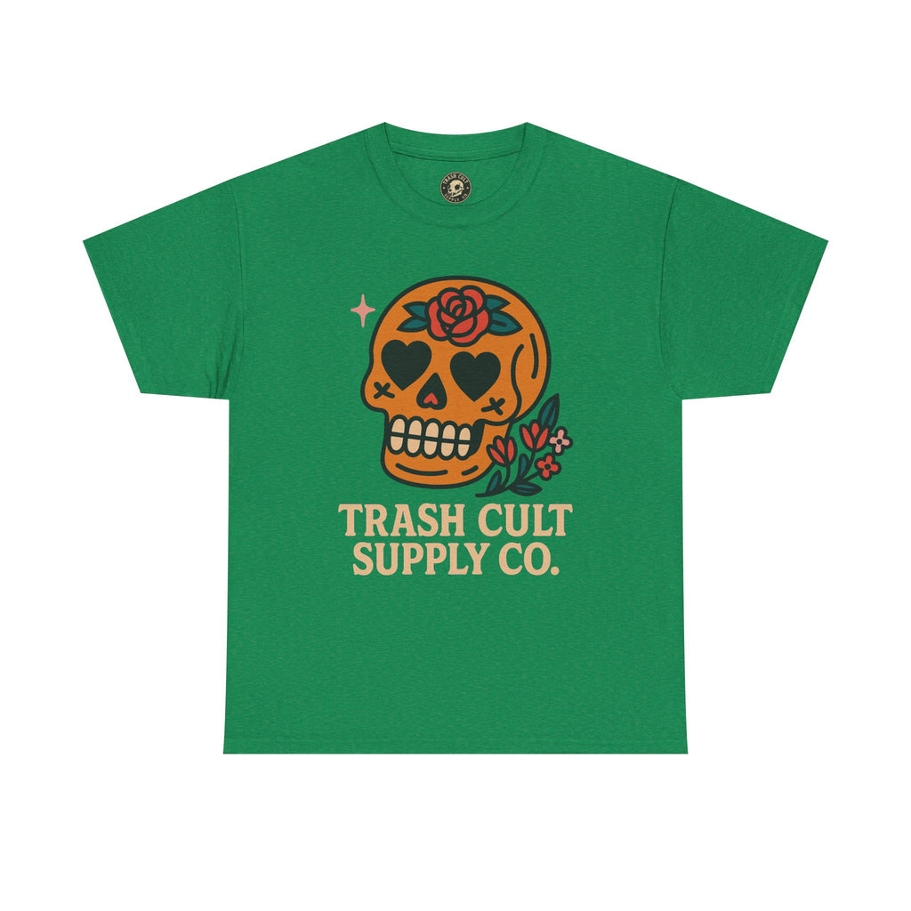 Sugar Skull T-Shirt – Trash Cult Supply Co. – Gildan 5000 Heavy Cotton Tee