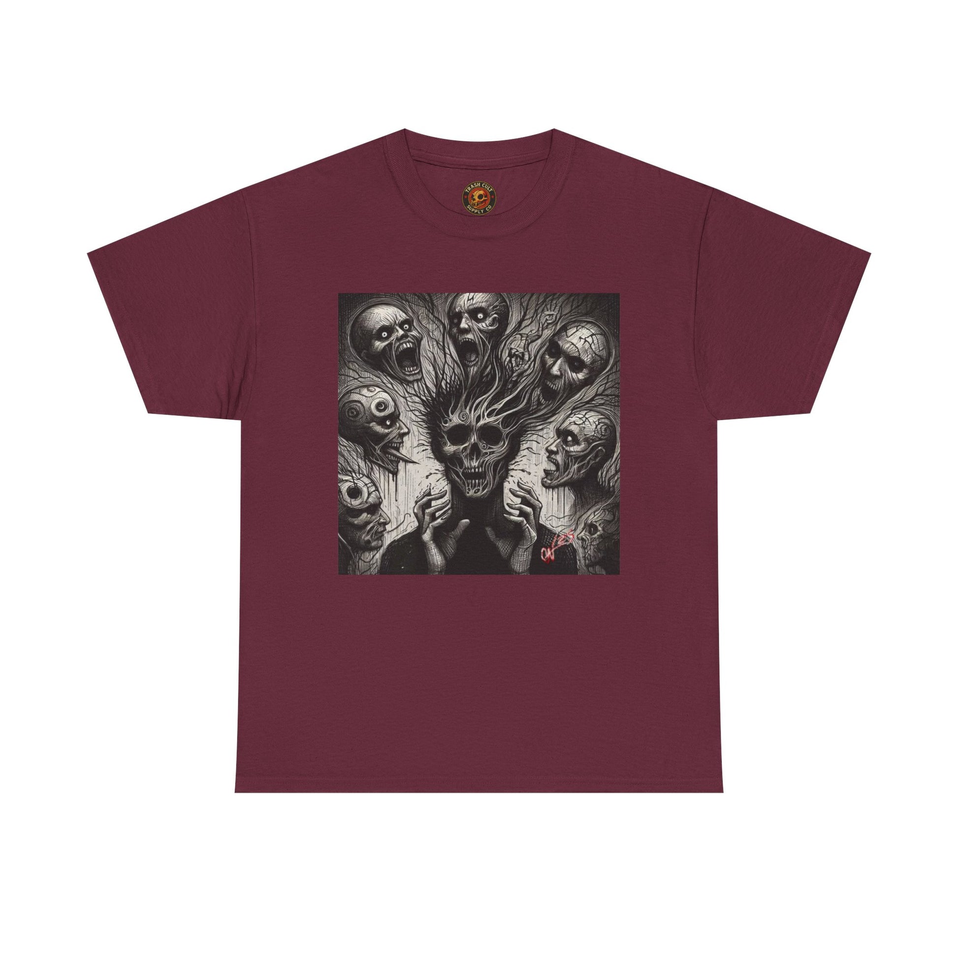 Xian Allen x Trash Cult Shirt – “Voices in the Void” | Horror Skull Scream T-Shirt